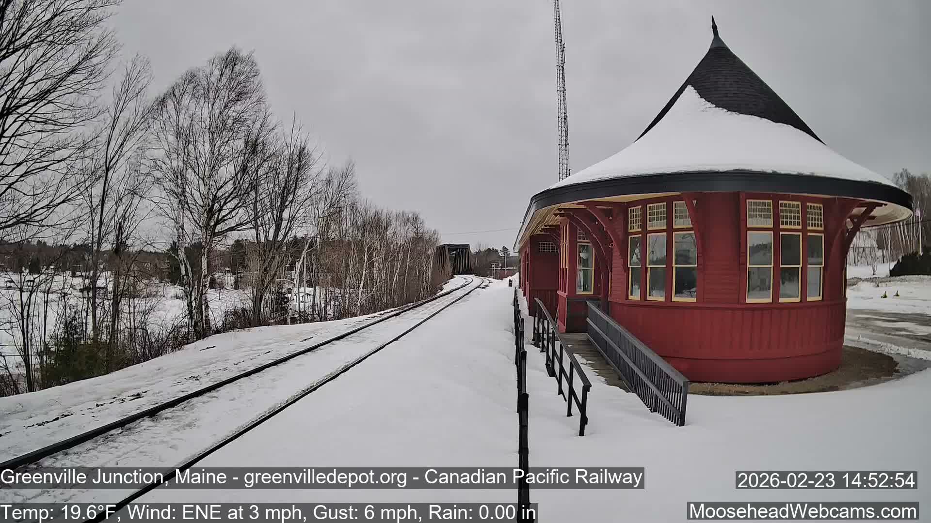 Canadian Pacific Railway , Live Cam , Greenville Junction - Greenville , Maine ,USA