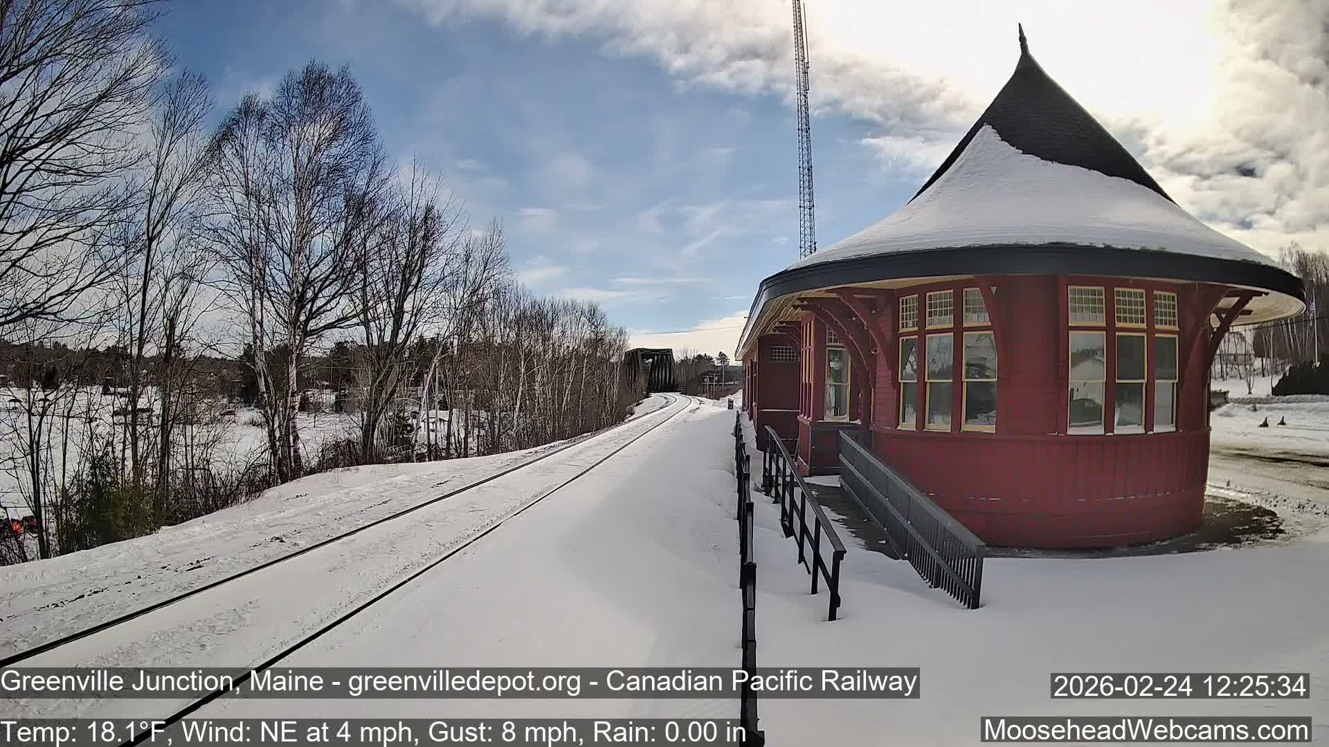 Canadian Pacific Railway , Live Cam , Greenville Junction - Greenville , Maine ,USA