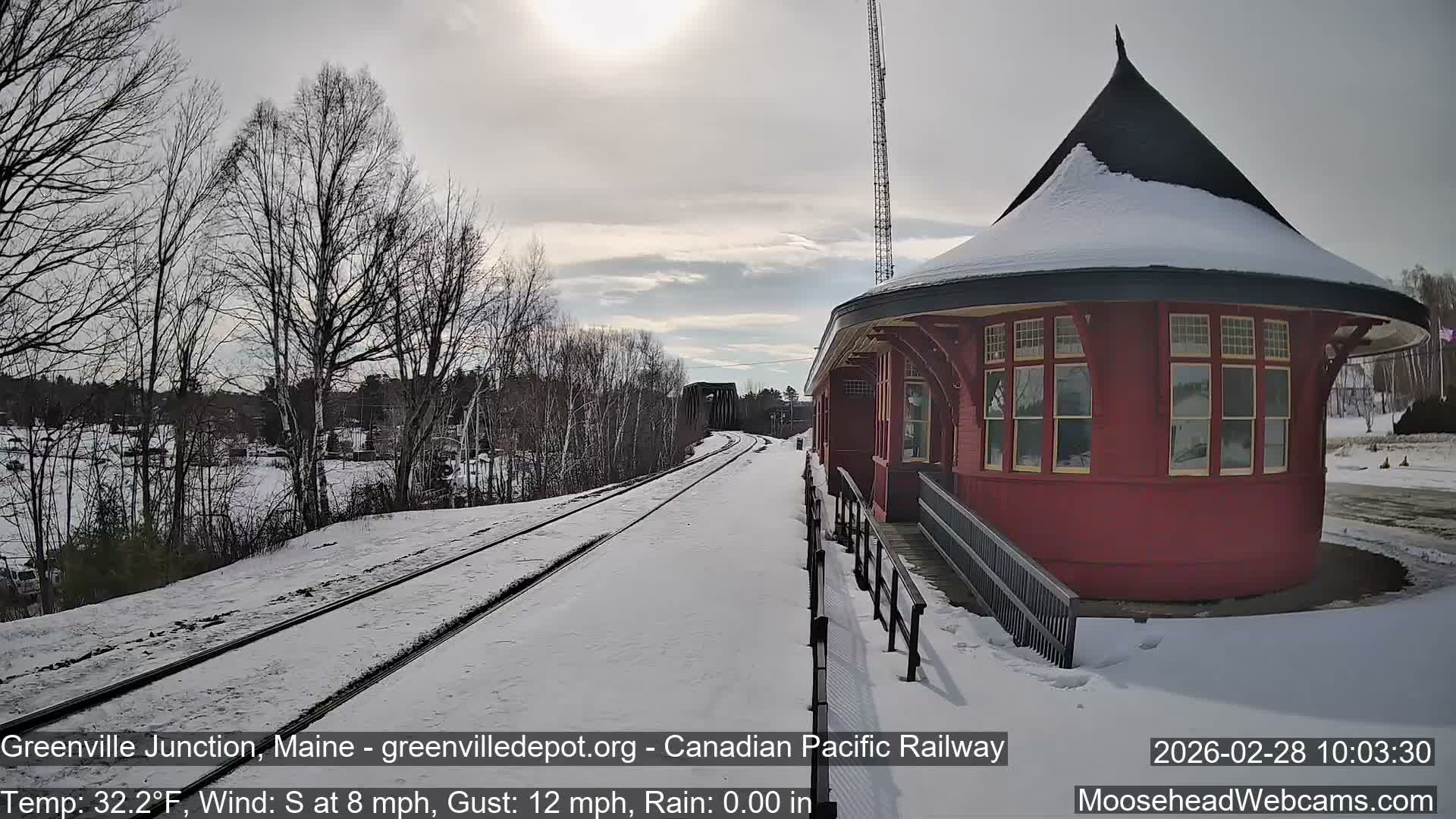 Canadian Pacific Railway , Live Cam , Greenville Junction - Greenville , Maine ,USA