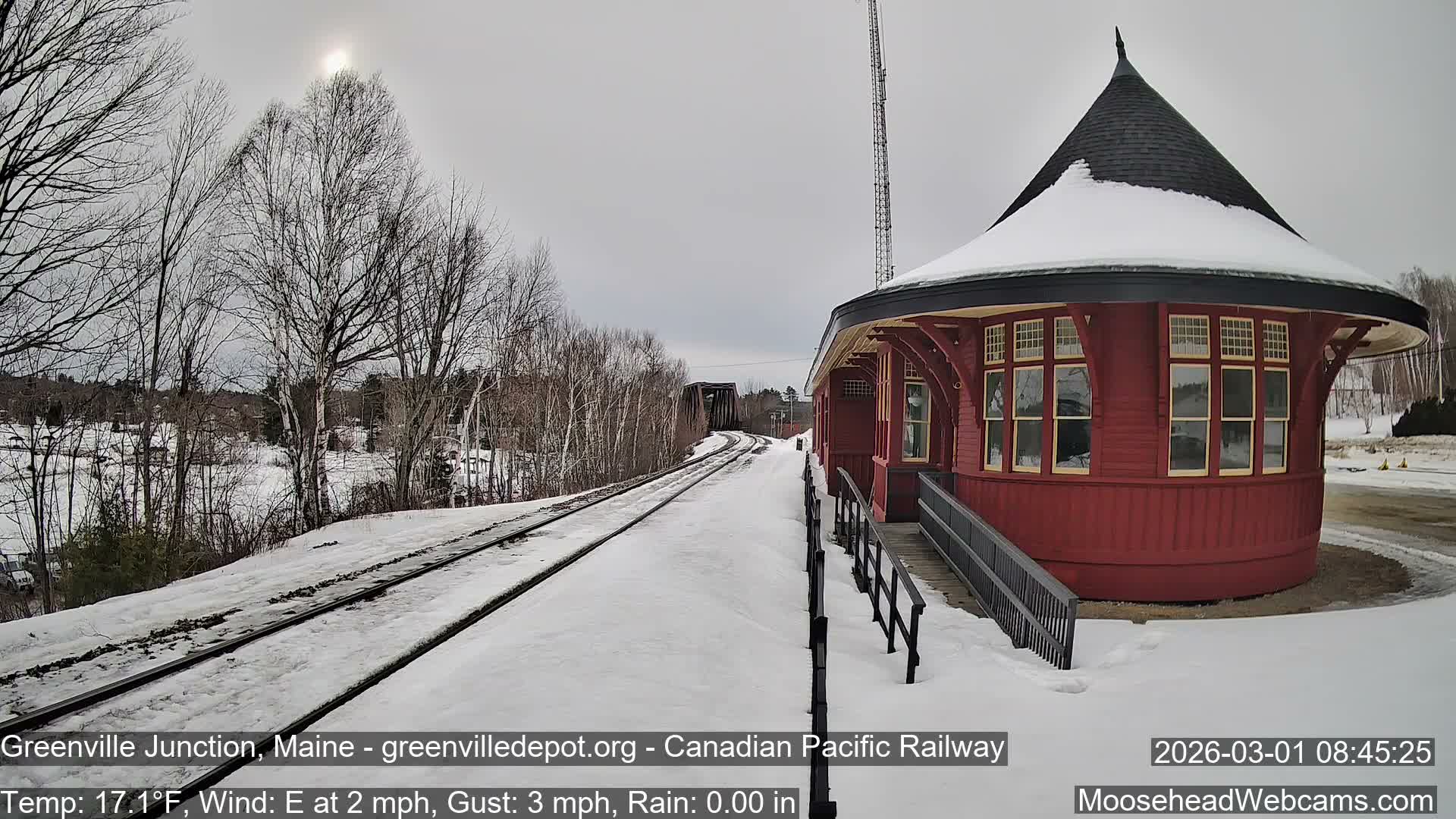 Canadian Pacific Railway , Live Cam , Greenville Junction - Greenville , Maine ,USA