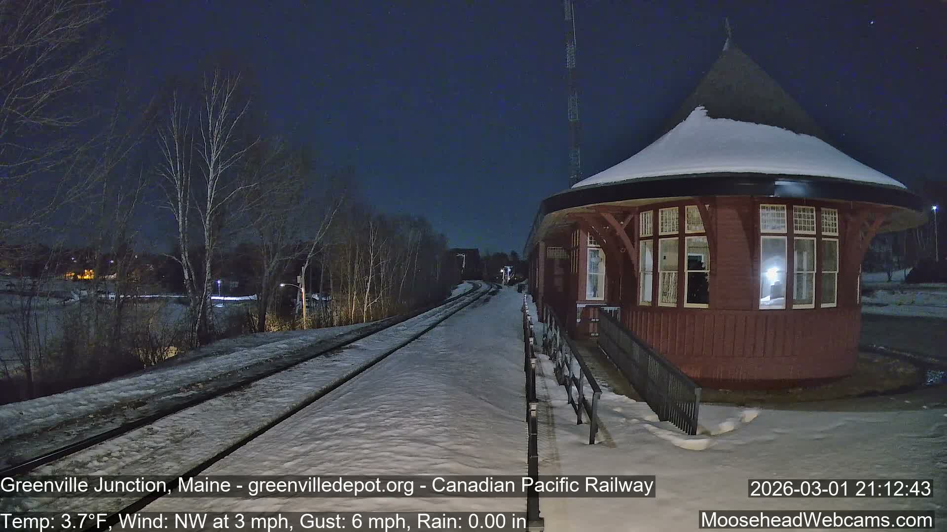 Canadian Pacific Railway , Live Cam , Greenville Junction - Greenville , Maine ,USA