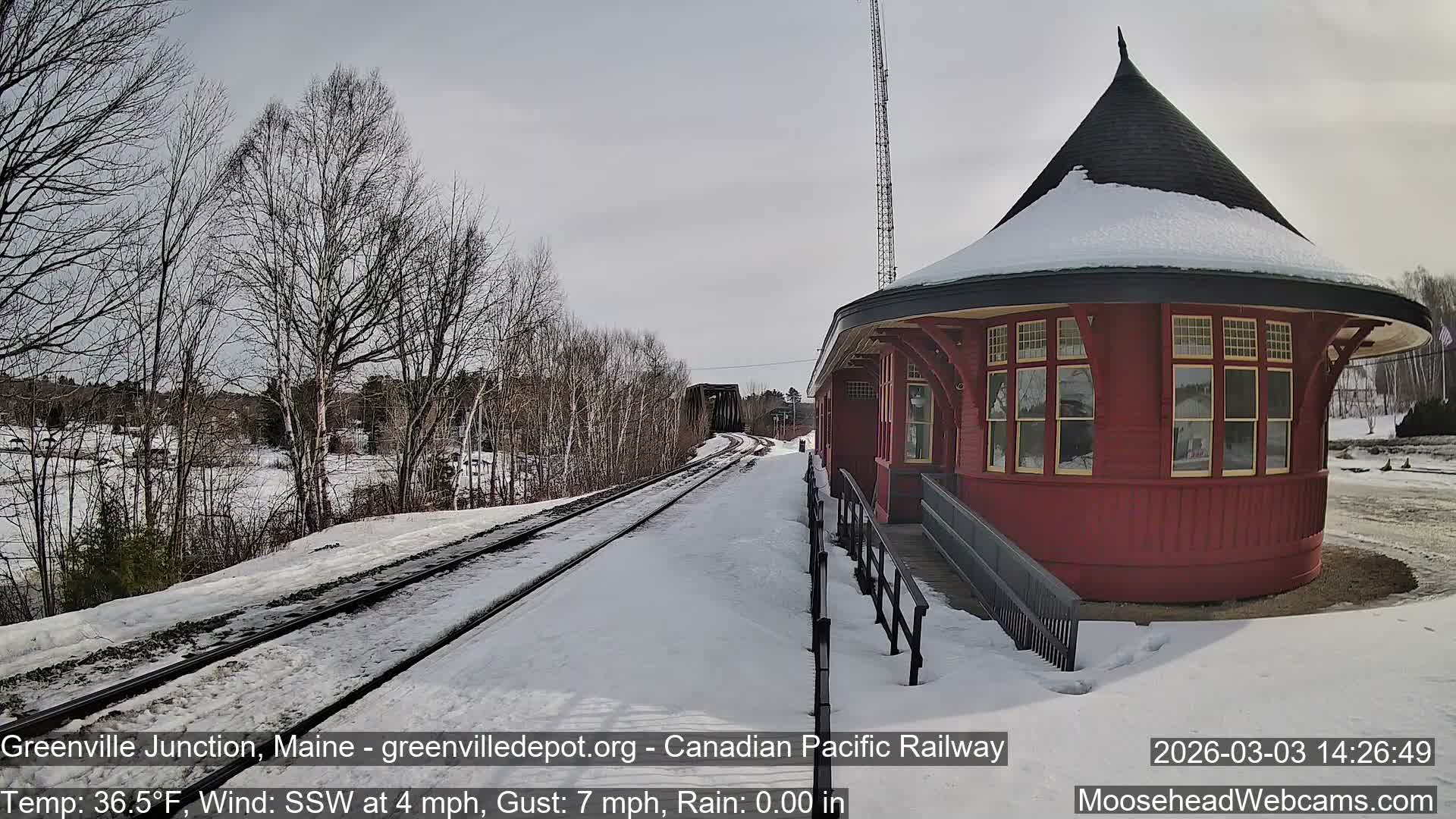 Canadian Pacific Railway , Live Cam , Greenville Junction - Greenville , Maine ,USA
