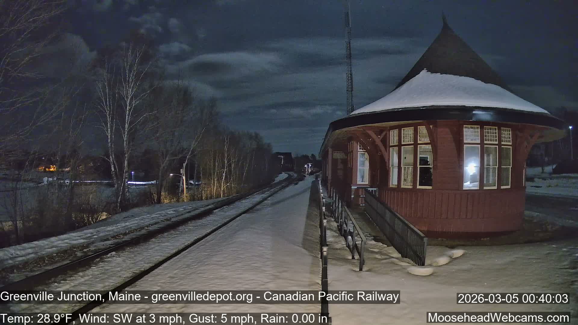 Canadian Pacific Railway , Live Cam , Greenville Junction - Greenville , Maine ,USA