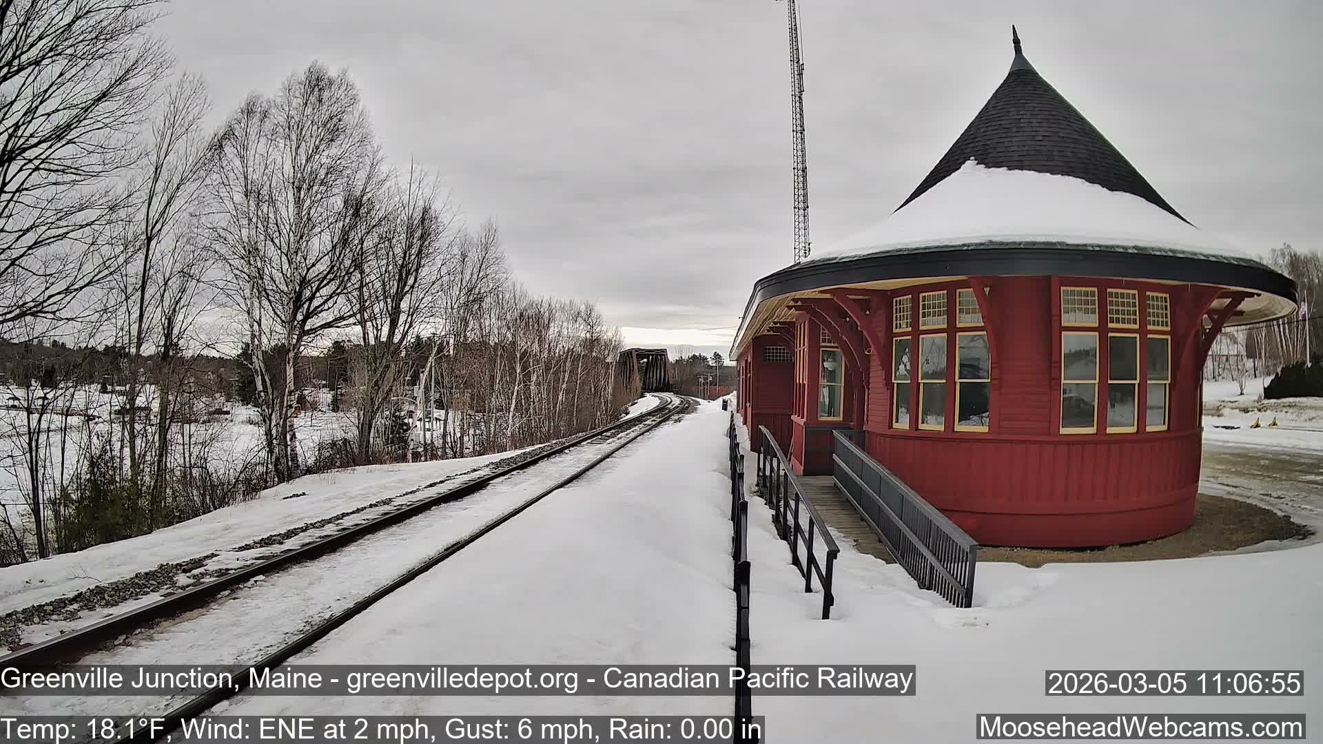 Canadian Pacific Railway , Live Cam , Greenville Junction - Greenville , Maine ,USA