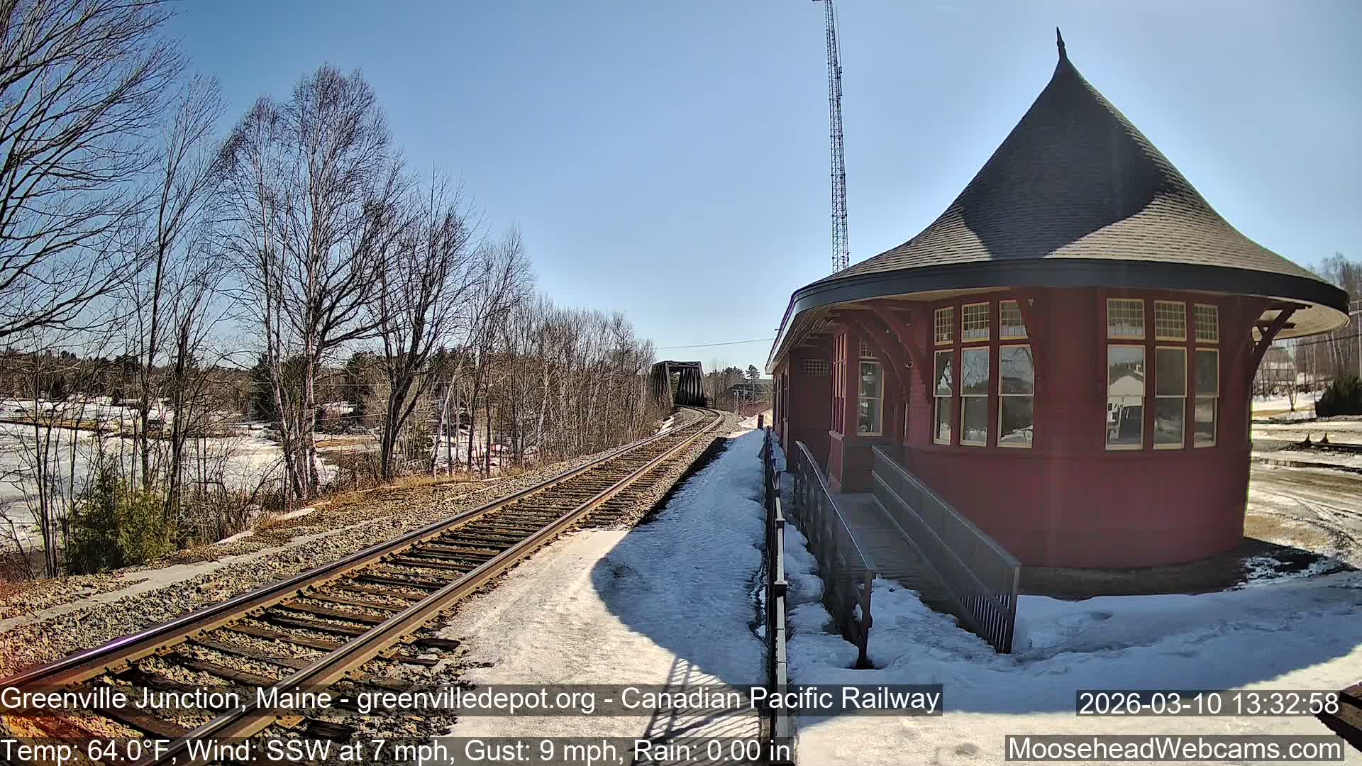 Canadian Pacific Railway , Live Cam , Greenville Junction - Greenville , Maine ,USA