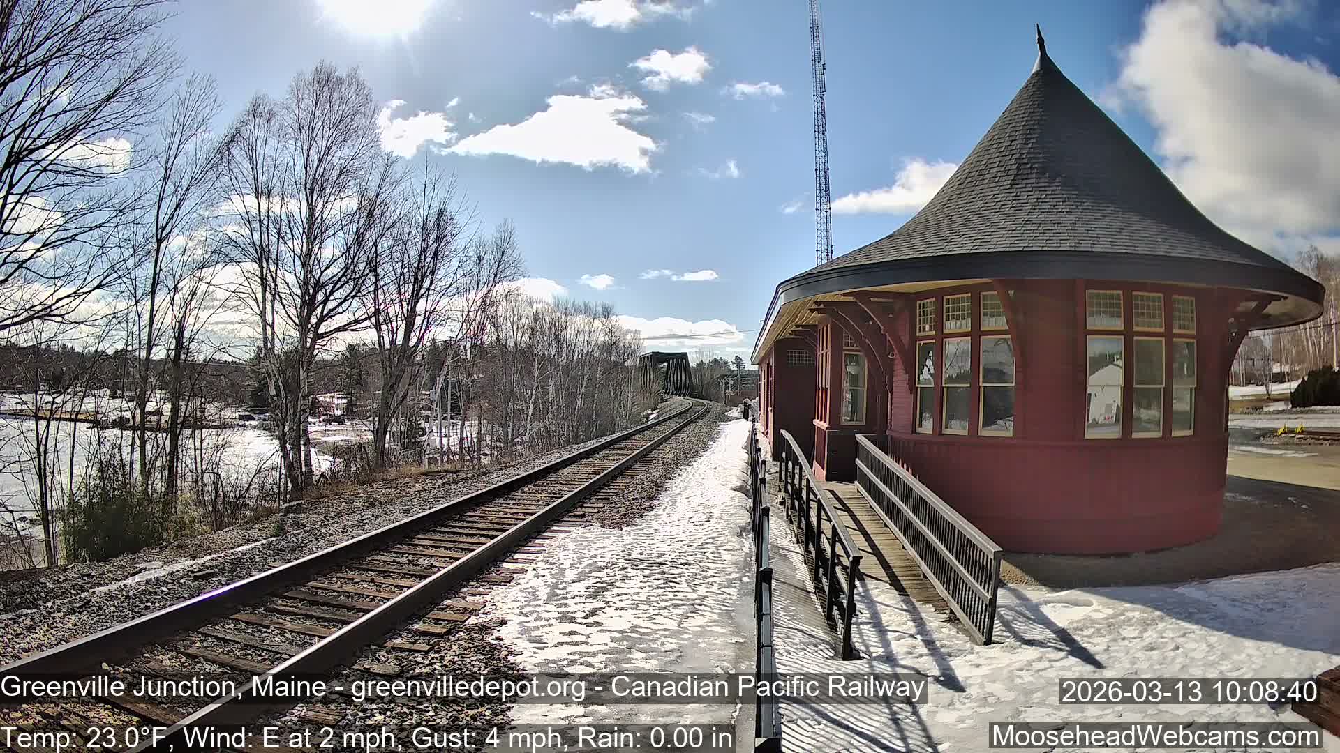 Canadian Pacific Railway , Live Cam , Greenville Junction - Greenville , Maine ,USA