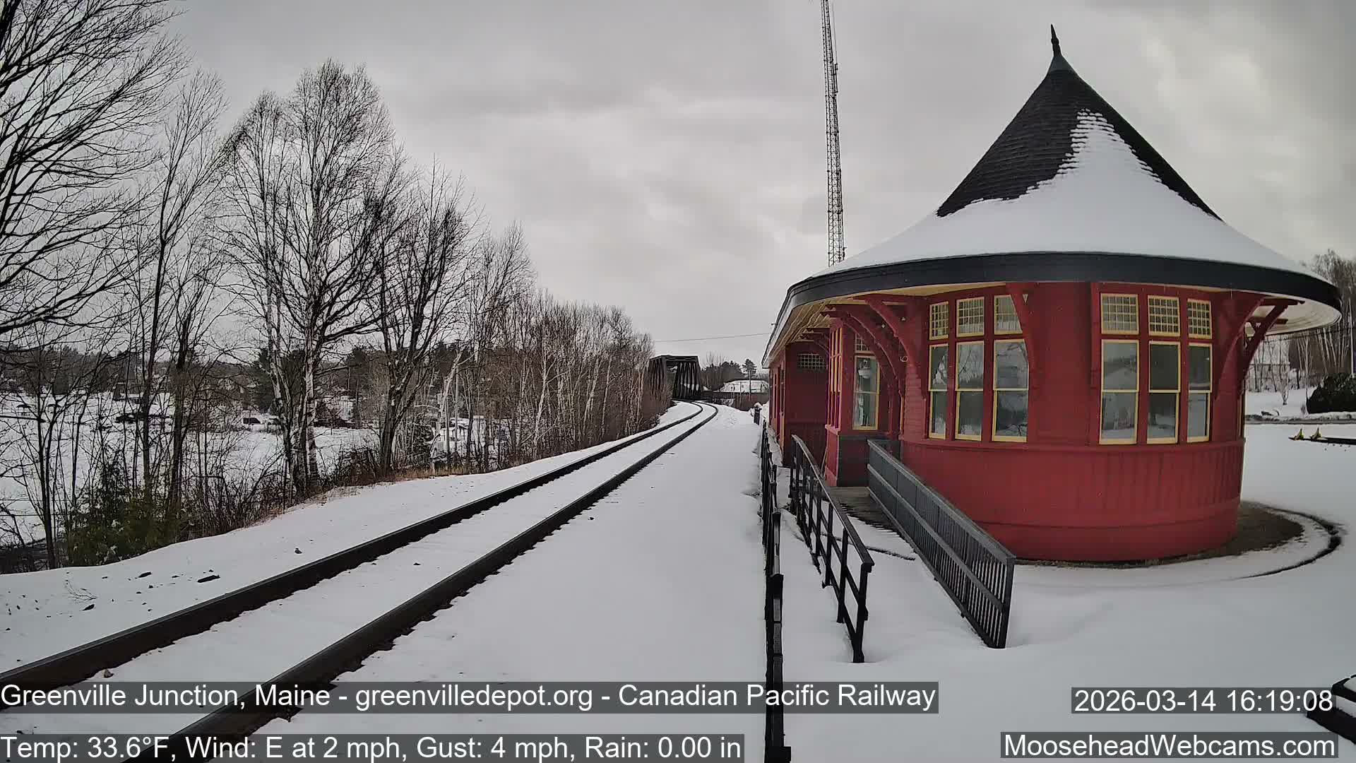 Canadian Pacific Railway , Live Cam , Greenville Junction - Greenville , Maine ,USA
