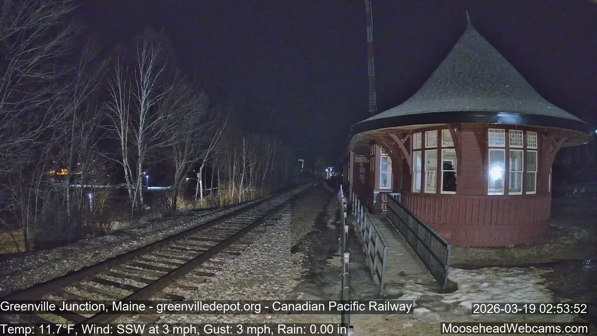 Canadian Pacific Railway , Live Cam , Greenville Junction - Greenville , Maine ,USA