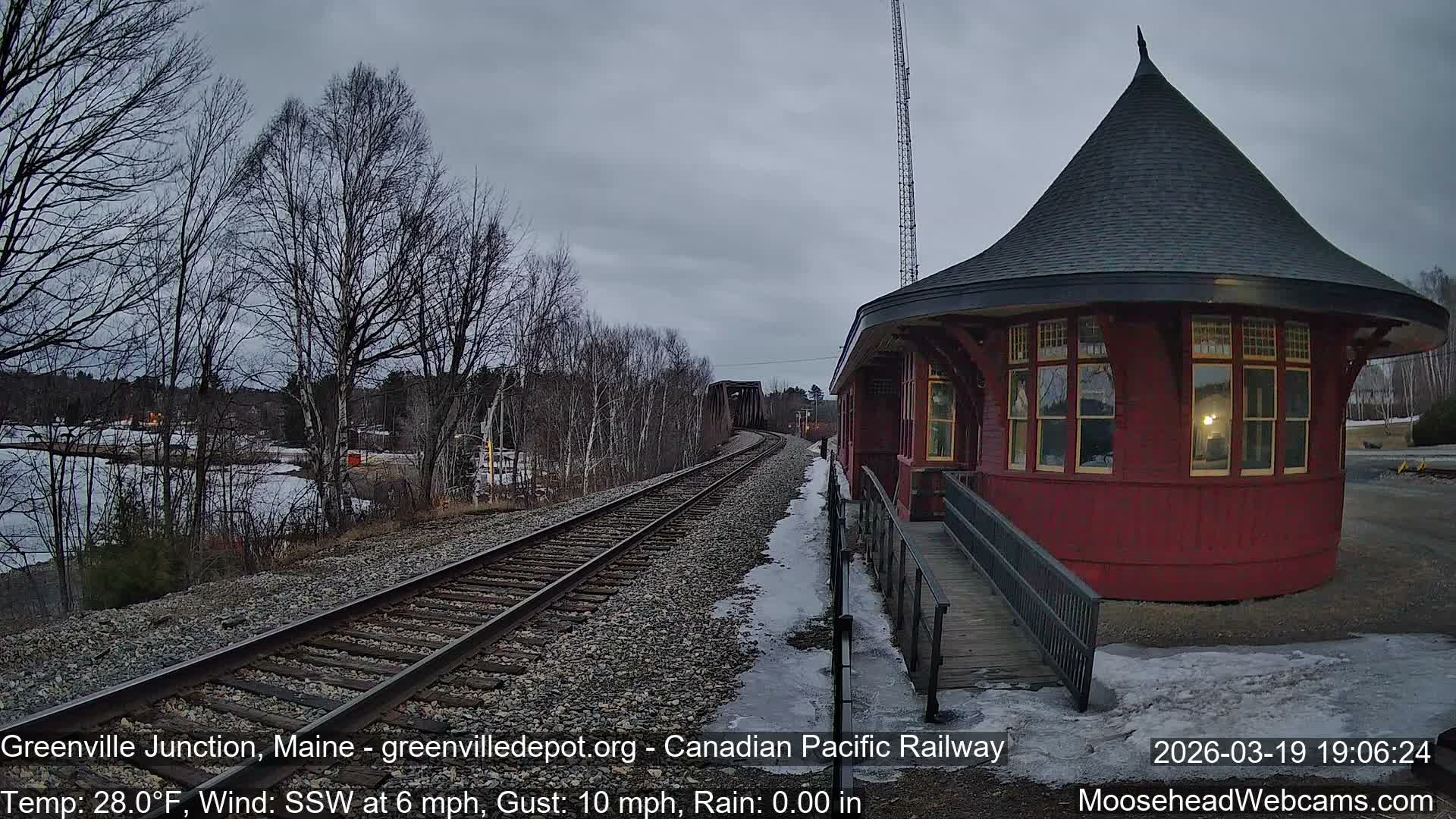 Canadian Pacific Railway , Live Cam , Greenville Junction - Greenville , Maine ,USA