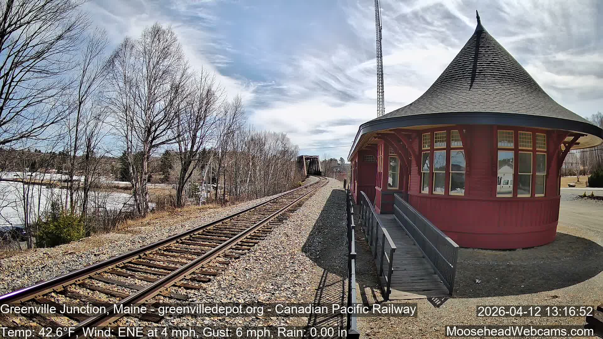 Canadian Pacific Railway , Live Cam , Greenville Junction - Greenville , Maine ,USA