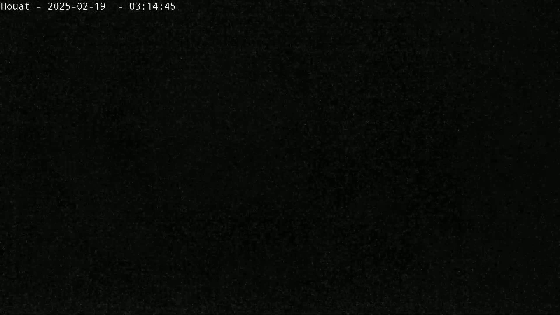 The image is a completely black screen with slight grain.