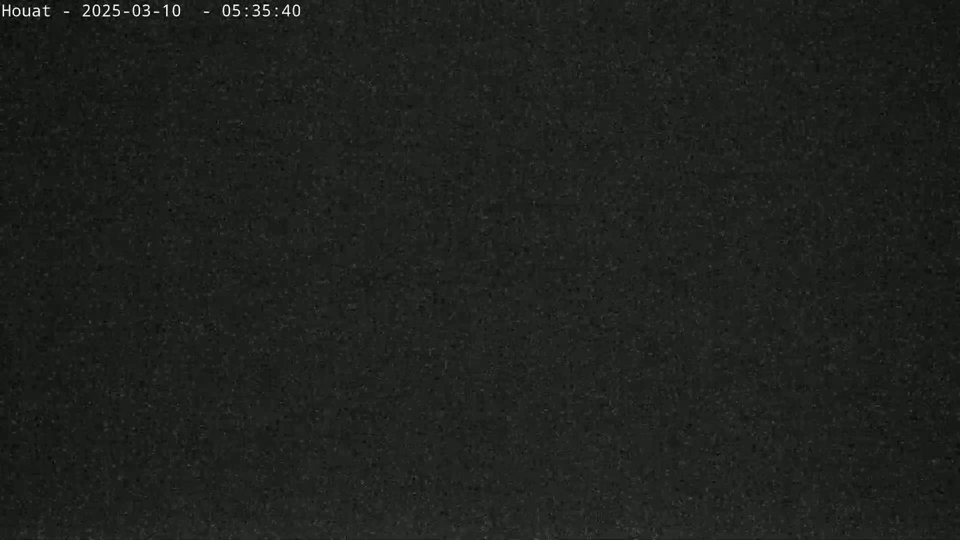 The image shows a dark, grainy surface that appears to be a video feed with poor signal.