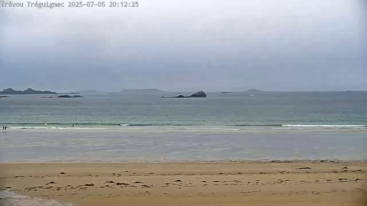 Trévou-Tréguignec, Plage de Trestel Beach Live Cam - Lannion, Côtes-d'Armor, Bretagne, France