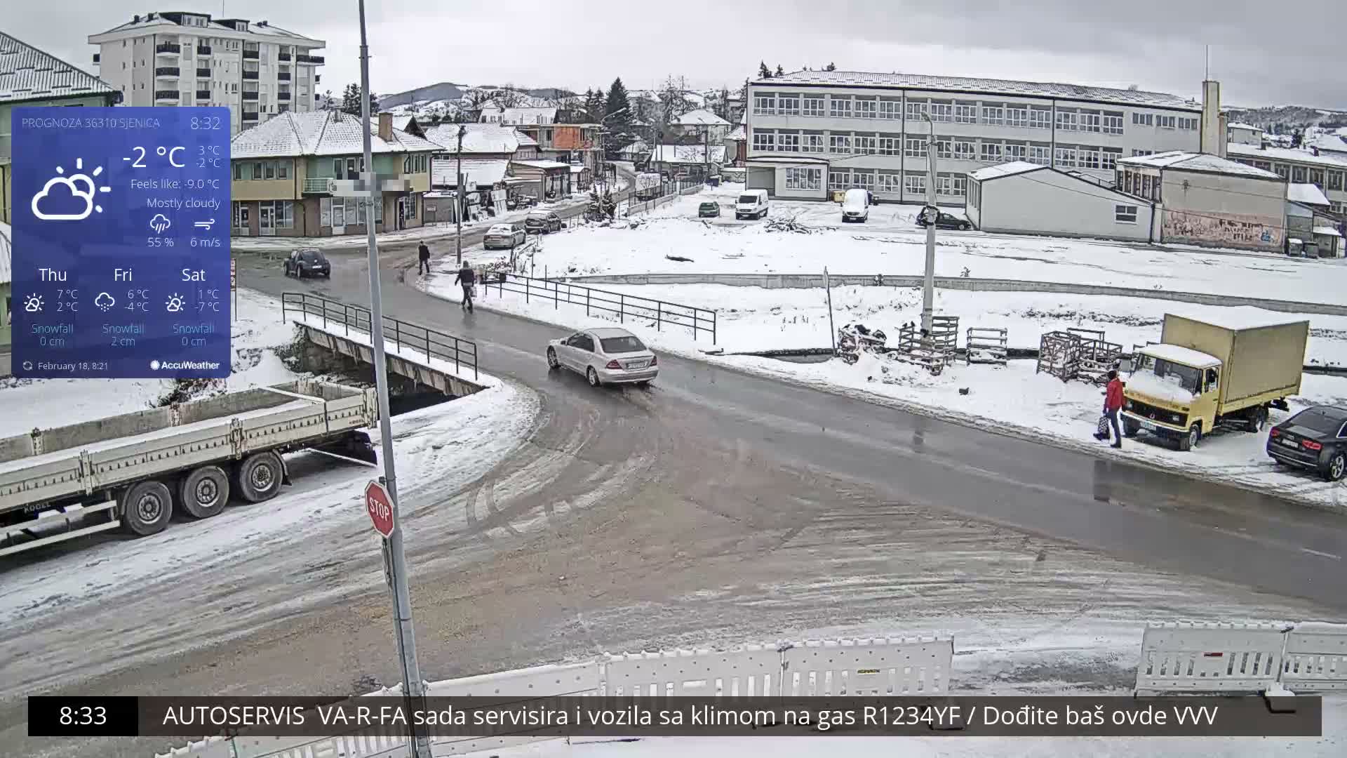 Zlatibor( Златибор (Гимназија Јездимир Лоовиќ и река Гробавица) Gimnazija  Jezdimir Lovic High School & Grobavica River,  Sjenica Live Cam - Sjenica,  Zlatibor,  Šumadija and Western Serbia, Serbia 