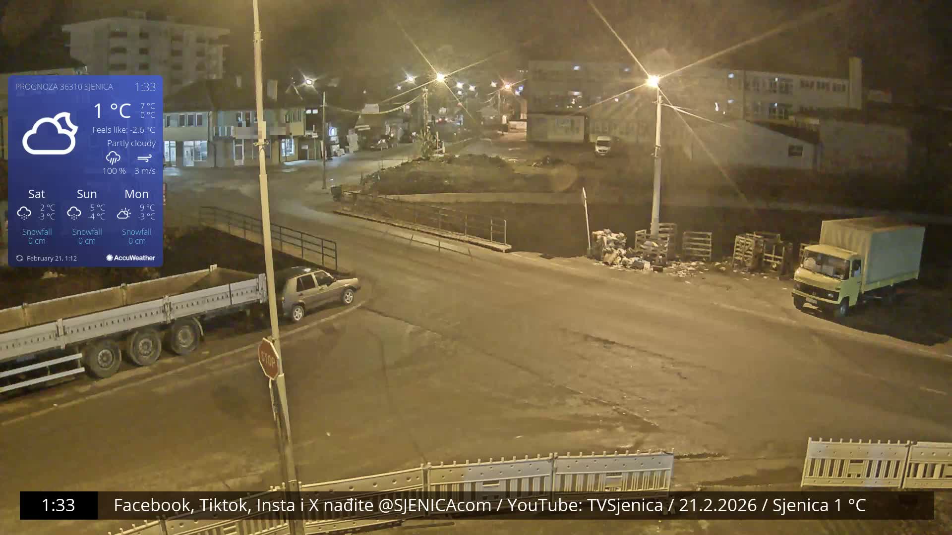 Zlatibor( Златибор (Гимназија Јездимир Лоовиќ и река Гробавица) Gimnazija  Jezdimir Lovic High School & Grobavica River,  Sjenica Live Cam - Sjenica,  Zlatibor,  Šumadija and Western Serbia, Serbia 