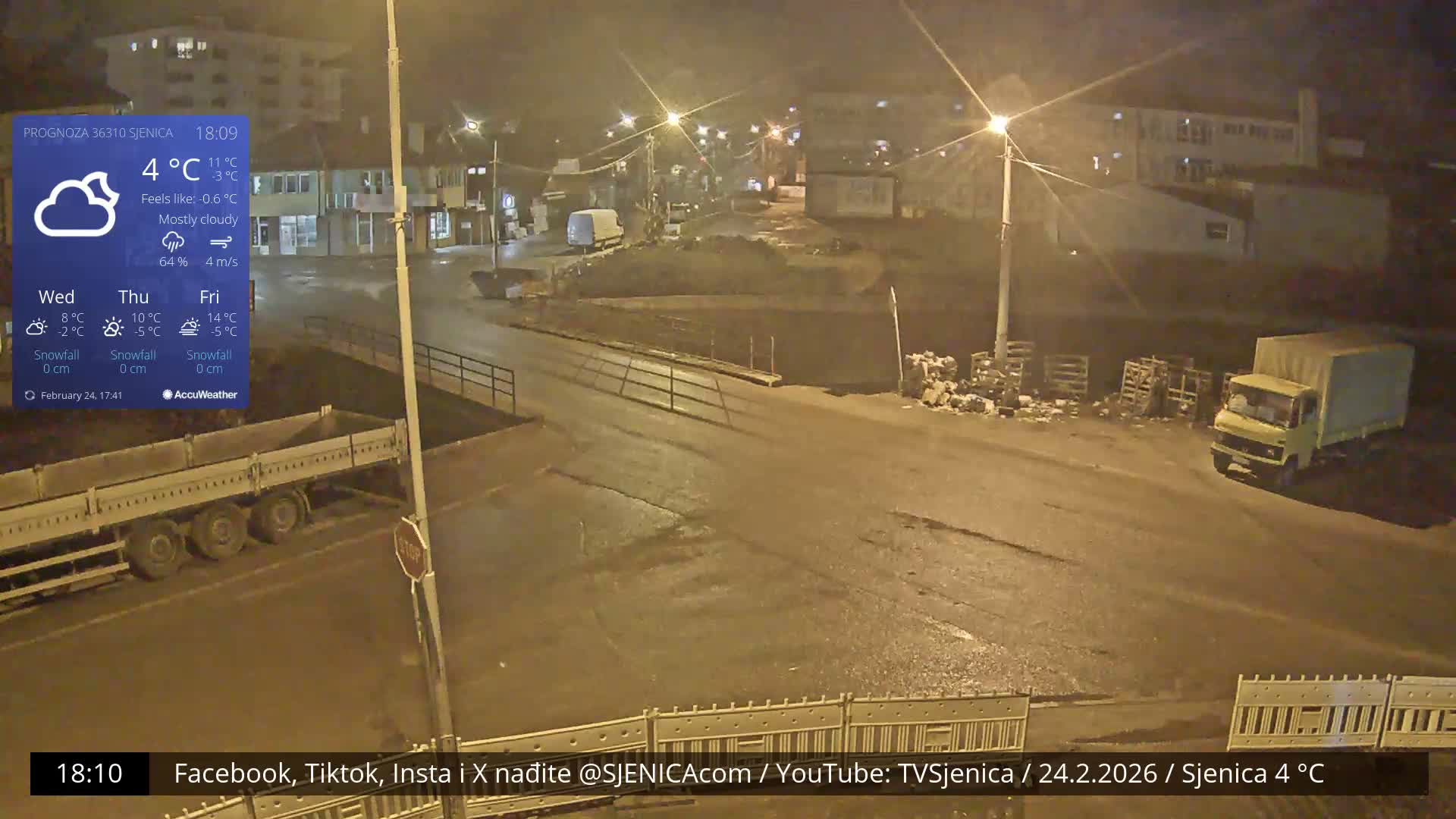 Zlatibor( Златибор (Гимназија Јездимир Лоовиќ и река Гробавица) Gimnazija  Jezdimir Lovic High School & Grobavica River,  Sjenica Live Cam - Sjenica,  Zlatibor,  Šumadija and Western Serbia, Serbia 