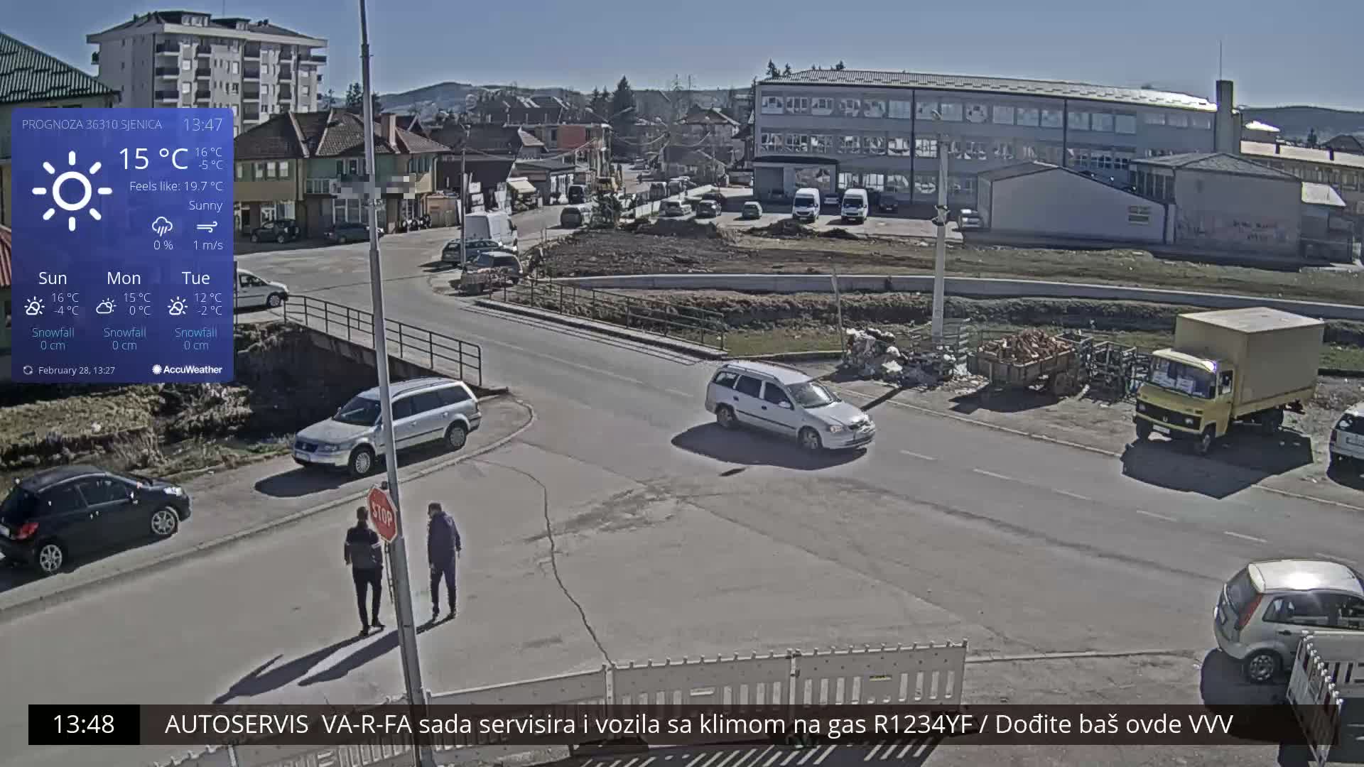 Zlatibor( Златибор (Гимназија Јездимир Лоовиќ и река Гробавица) Gimnazija  Jezdimir Lovic High School & Grobavica River,  Sjenica Live Cam - Sjenica,  Zlatibor,  Šumadija and Western Serbia, Serbia 