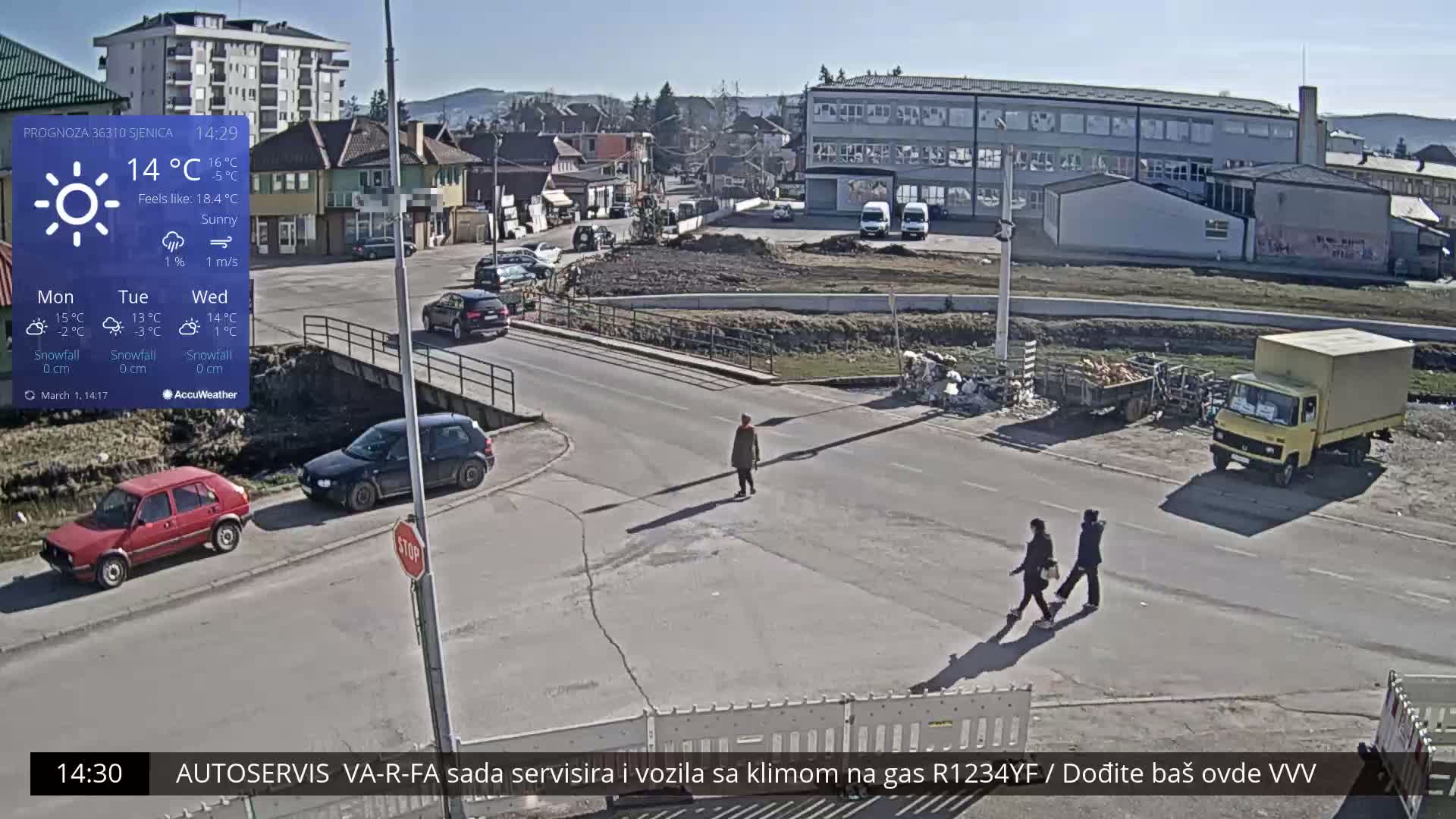 Zlatibor( Златибор (Гимназија Јездимир Лоовиќ и река Гробавица) Gimnazija  Jezdimir Lovic High School & Grobavica River,  Sjenica Live Cam - Sjenica,  Zlatibor,  Šumadija and Western Serbia, Serbia 