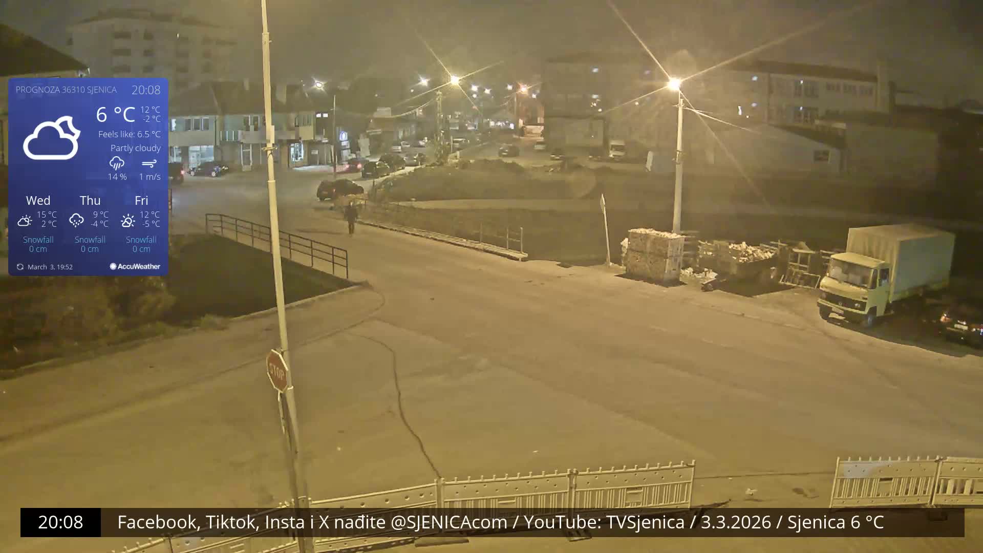 Zlatibor( Златибор (Гимназија Јездимир Лоовиќ и река Гробавица) Gimnazija  Jezdimir Lovic High School & Grobavica River,  Sjenica Live Cam - Sjenica,  Zlatibor,  Šumadija and Western Serbia, Serbia 
