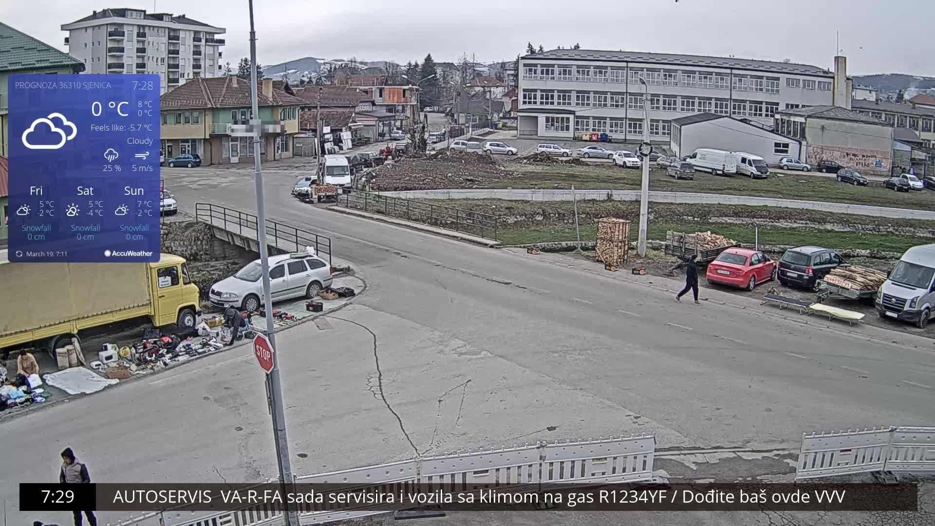 Zlatibor( Златибор (Гимназија Јездимир Лоовиќ и река Гробавица) Gimnazija  Jezdimir Lovic High School & Grobavica River,  Sjenica Live Cam - Sjenica,  Zlatibor,  Šumadija and Western Serbia, Serbia 