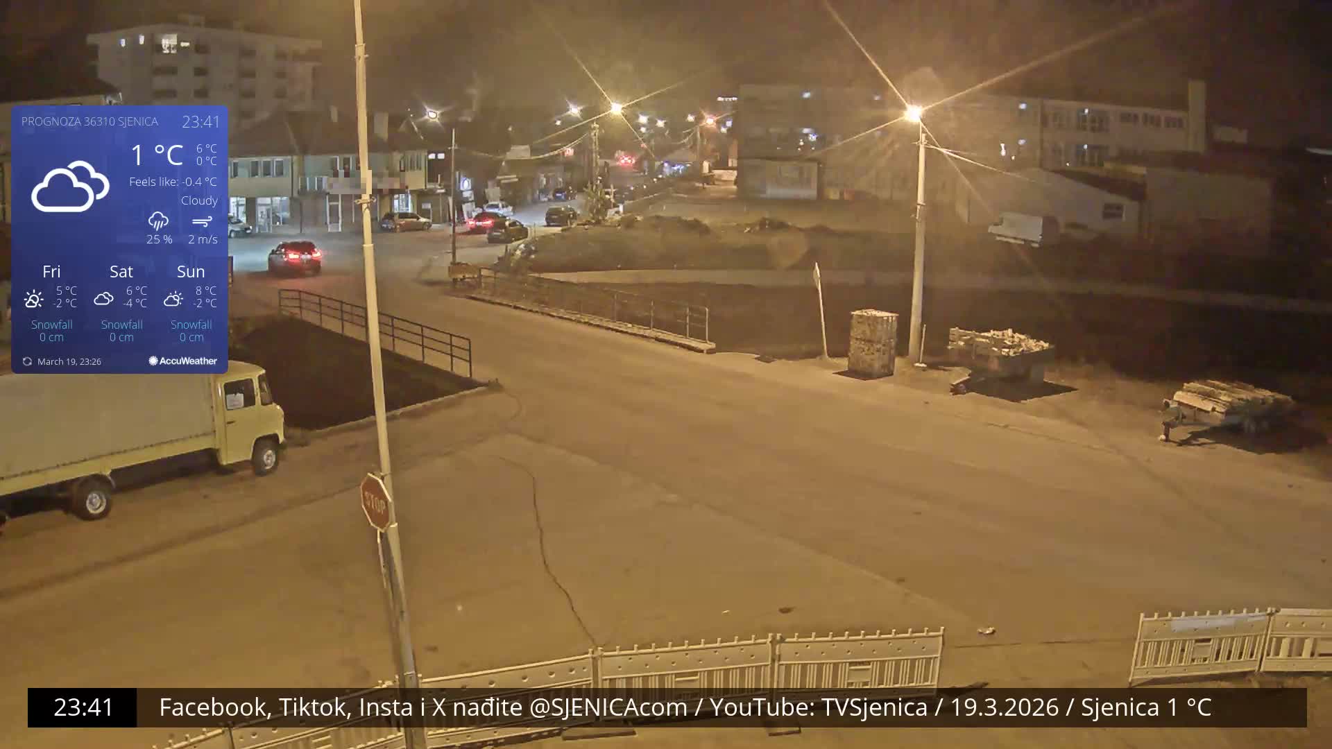 Zlatibor( Златибор (Гимназија Јездимир Лоовиќ и река Гробавица) Gimnazija  Jezdimir Lovic High School & Grobavica River,  Sjenica Live Cam - Sjenica,  Zlatibor,  Šumadija and Western Serbia, Serbia 