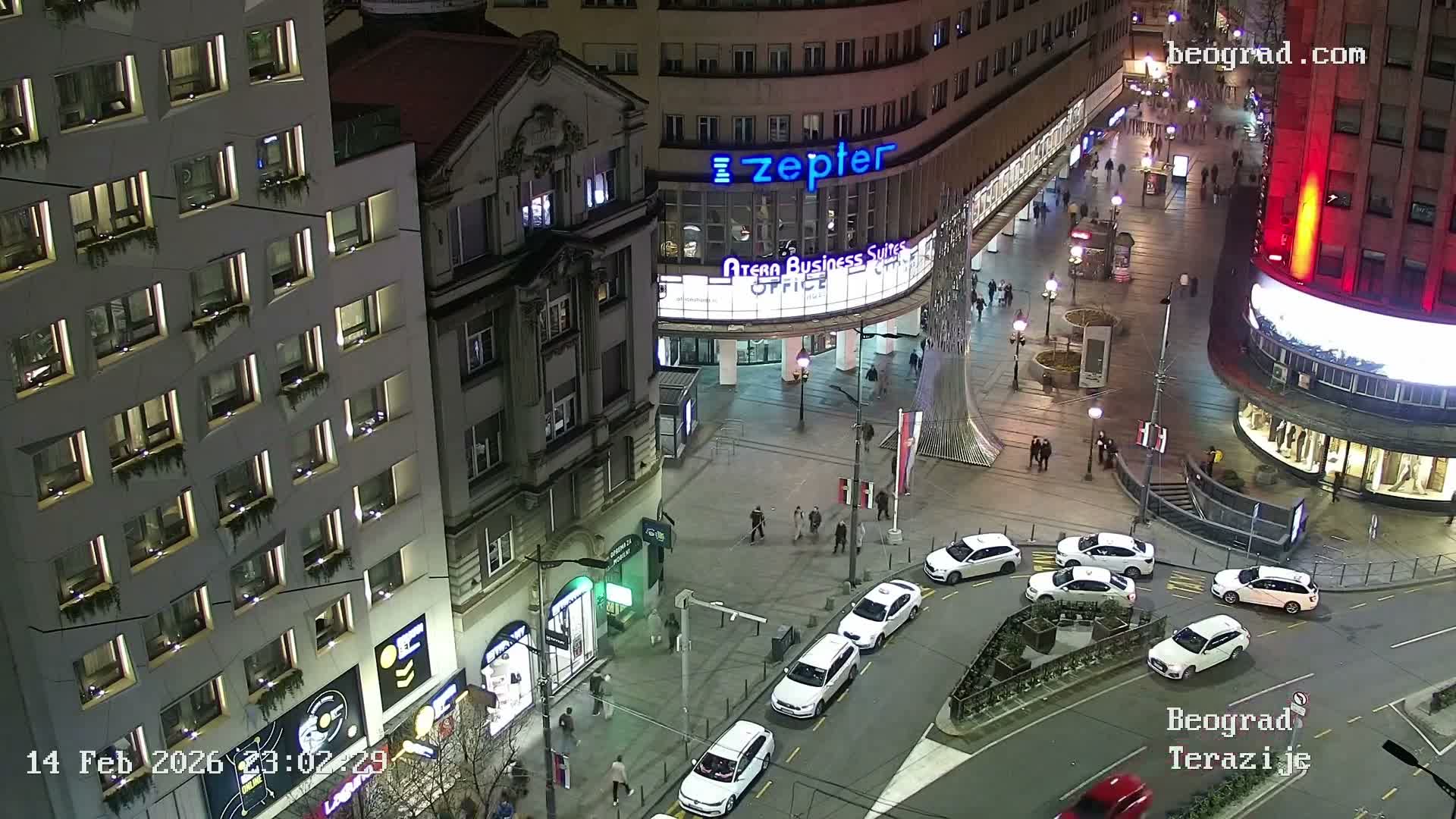 Beograd Old Town ( Стари град Београд, Теразијски трг & Теразије, Стари Град, Београд ) Terazijizsk Trg Square & Terazije Street, Stari Grad, Belgrade Live Cam - Stari Grad, Belgrade, Serbia