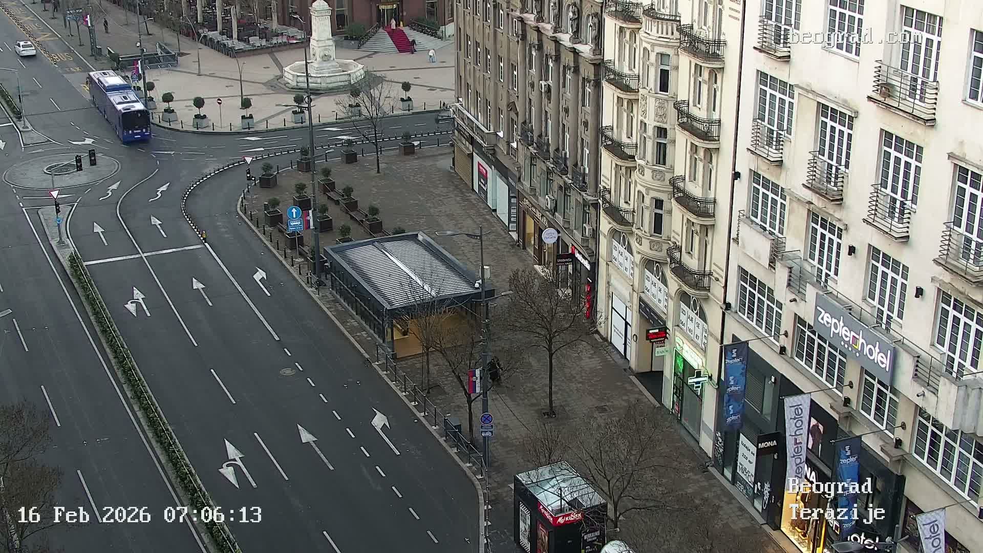 Beograd Old Town ( Стари град Београд, Теразијски трг & Теразије, Стари Град, Београд ) Terazijizsk Trg Square & Terazije Street, Stari Grad, Belgrade Live Cam - Stari Grad, Belgrade, Serbia