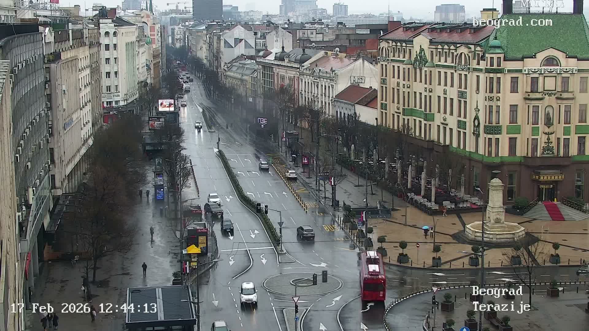 Beograd Old Town ( Стари град Београд, Теразијски трг & Теразије, Стари Град, Београд ) Terazijizsk Trg Square & Terazije Street, Stari Grad, Belgrade Live Cam - Stari Grad, Belgrade, Serbia