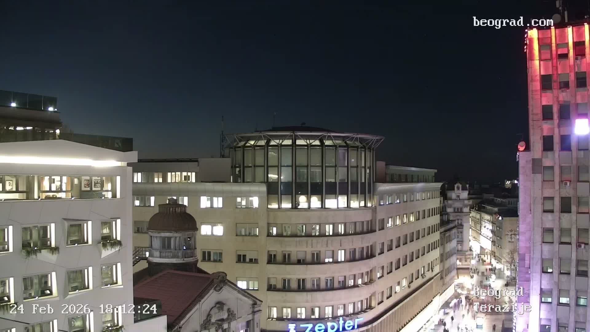 Beograd Old Town ( Стари град Београд, Теразијски трг & Теразије, Стари Град, Београд ) Terazijizsk Trg Square & Terazije Street, Stari Grad, Belgrade Live Cam - Stari Grad, Belgrade, Serbia