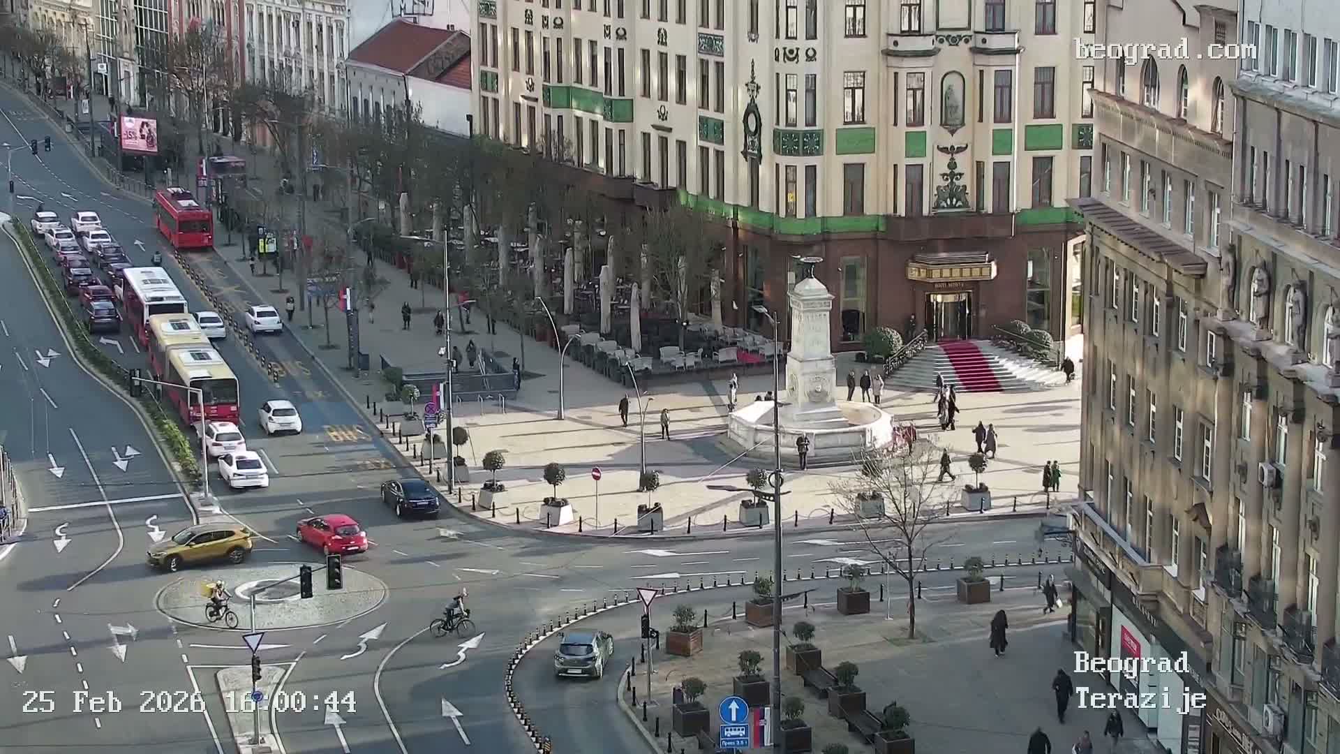 Beograd Old Town ( Стари град Београд, Теразијски трг & Теразије, Стари Град, Београд ) Terazijizsk Trg Square & Terazije Street, Stari Grad, Belgrade Live Cam - Stari Grad, Belgrade, Serbia