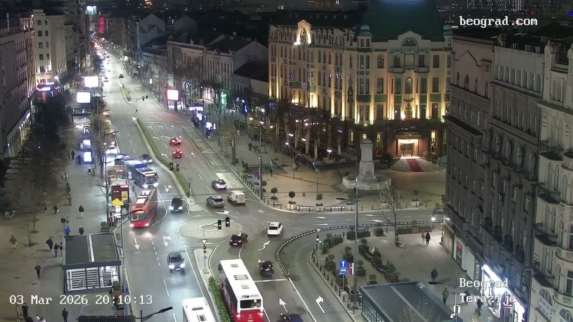 Beograd Old Town ( Стари град Београд, Теразијски трг & Теразије, Стари Град, Београд ) Terazijizsk Trg Square & Terazije Street, Stari Grad, Belgrade Live Cam - Stari Grad, Belgrade, Serbia