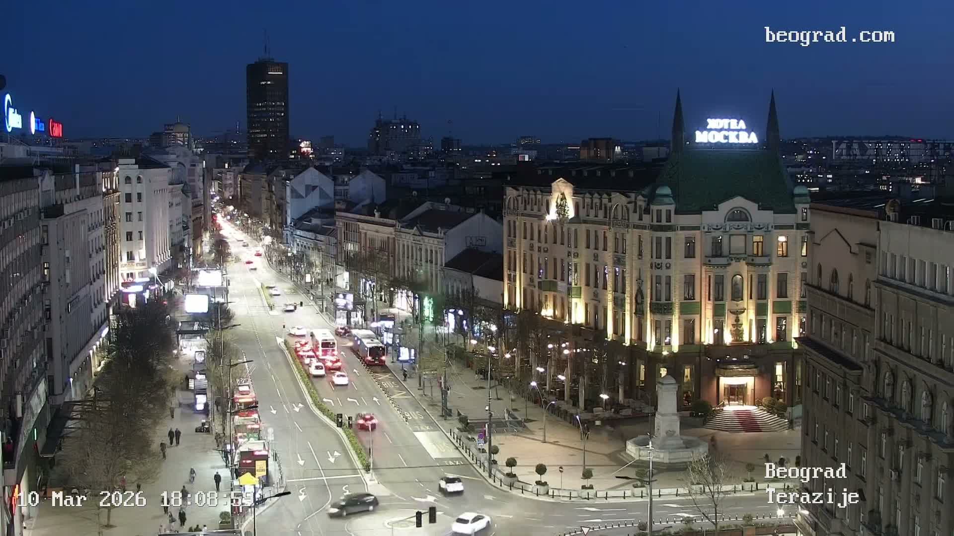 Beograd Old Town ( Стари град Београд, Теразијски трг & Теразије, Стари Град, Београд ) Terazijizsk Trg Square & Terazije Street, Stari Grad, Belgrade Live Cam - Stari Grad, Belgrade, Serbia