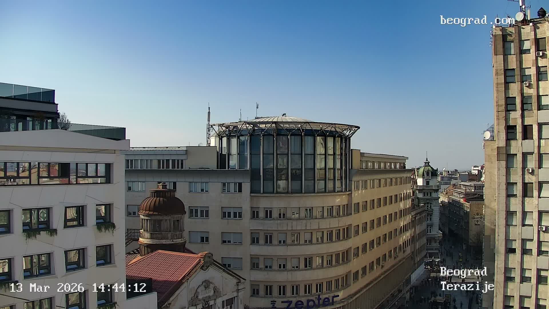 Beograd Old Town ( Стари град Београд, Теразијски трг & Теразије, Стари Град, Београд ) Terazijizsk Trg Square & Terazije Street, Stari Grad, Belgrade Live Cam - Stari Grad, Belgrade, Serbia