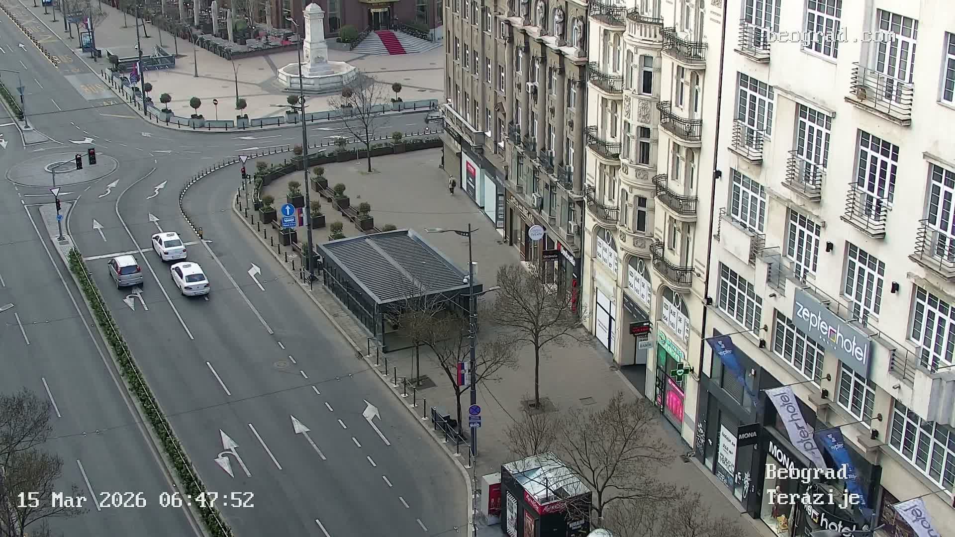 Beograd Old Town ( Стари град Београд, Теразијски трг & Теразије, Стари Град, Београд ) Terazijizsk Trg Square & Terazije Street, Stari Grad, Belgrade Live Cam - Stari Grad, Belgrade, Serbia