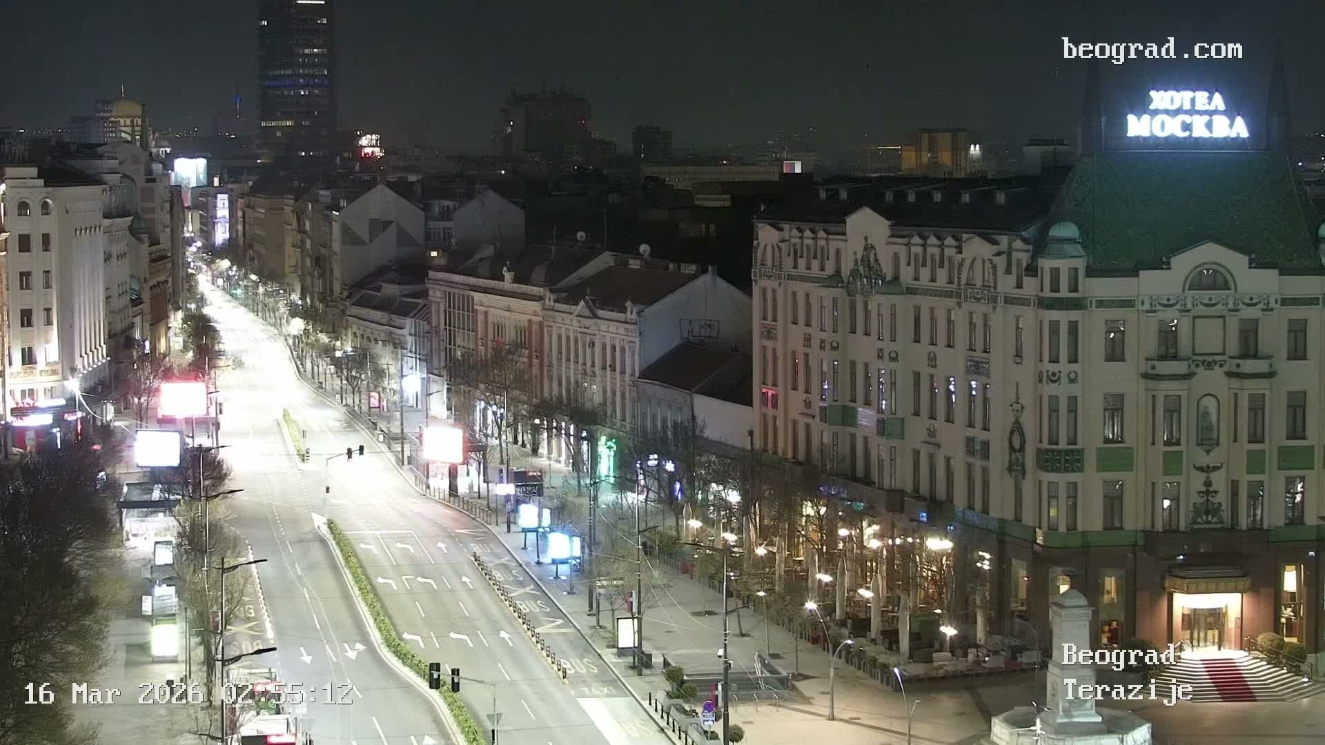 Beograd Old Town ( Стари град Београд, Теразијски трг & Теразије, Стари Град, Београд ) Terazijizsk Trg Square & Terazije Street, Stari Grad, Belgrade Live Cam - Stari Grad, Belgrade, Serbia