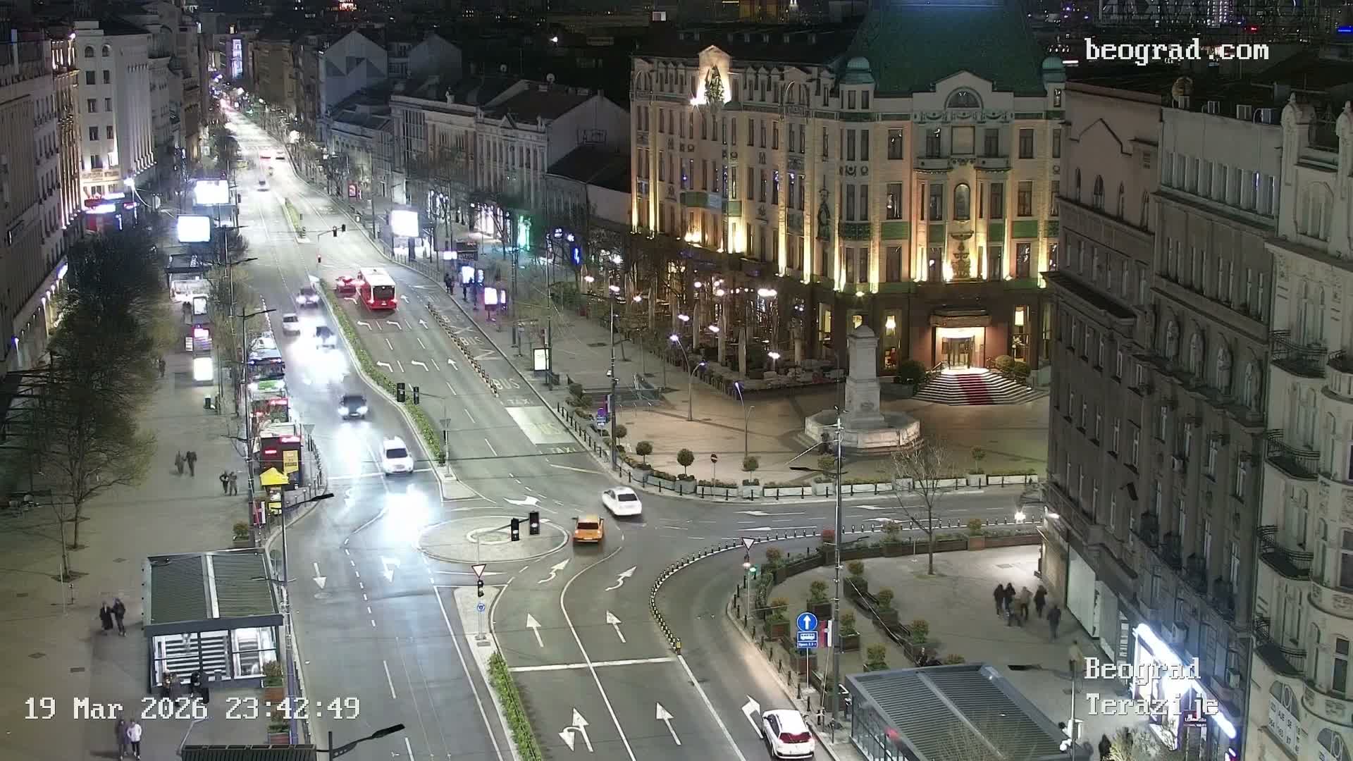 Beograd Old Town ( Стари град Београд, Теразијски трг & Теразије, Стари Град, Београд ) Terazijizsk Trg Square & Terazije Street, Stari Grad, Belgrade Live Cam - Stari Grad, Belgrade, Serbia