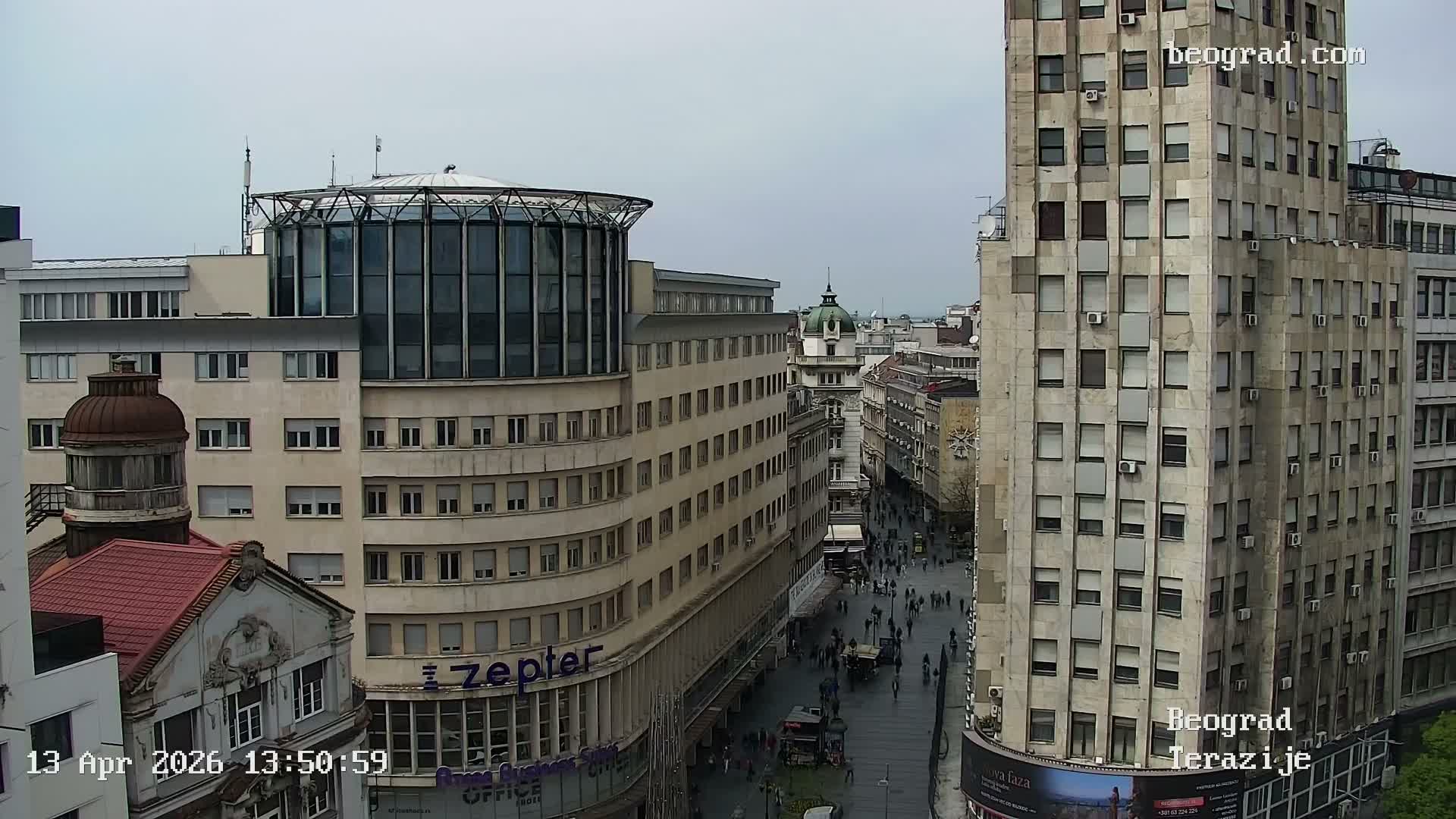 Beograd Old Town ( Стари град Београд, Теразијски трг & Теразије, Стари Град, Београд ) Terazijizsk Trg Square & Terazije Street, Stari Grad, Belgrade Live Cam - Stari Grad, Belgrade, Serbia