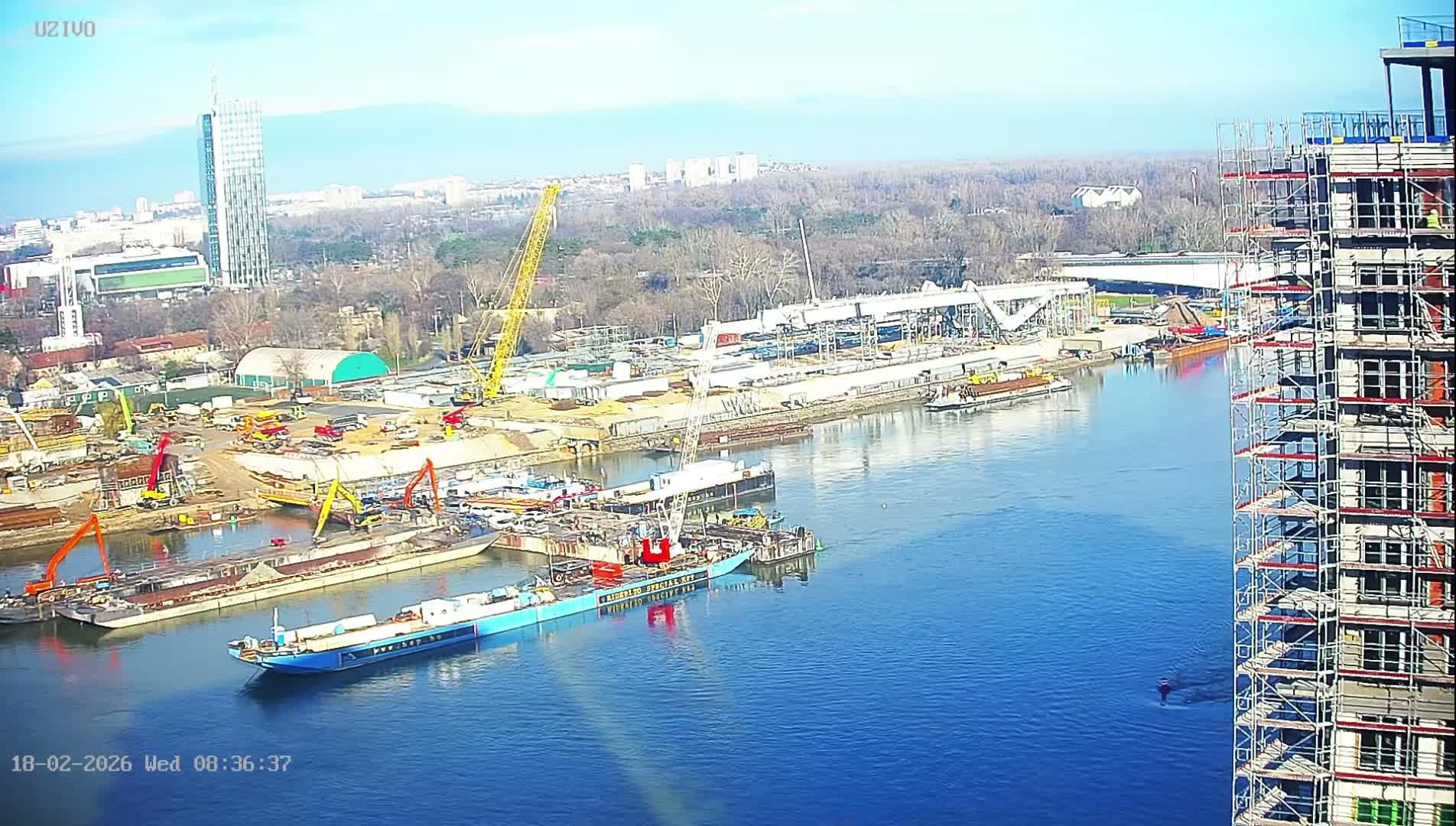 Beograd from Savski Venac ( Београд са Савског венца Поглед на реку Саву и Нови Београд ) View of Sava River &  New Belgrade Live Cam - Savski Venac, Belgrade, Serbia