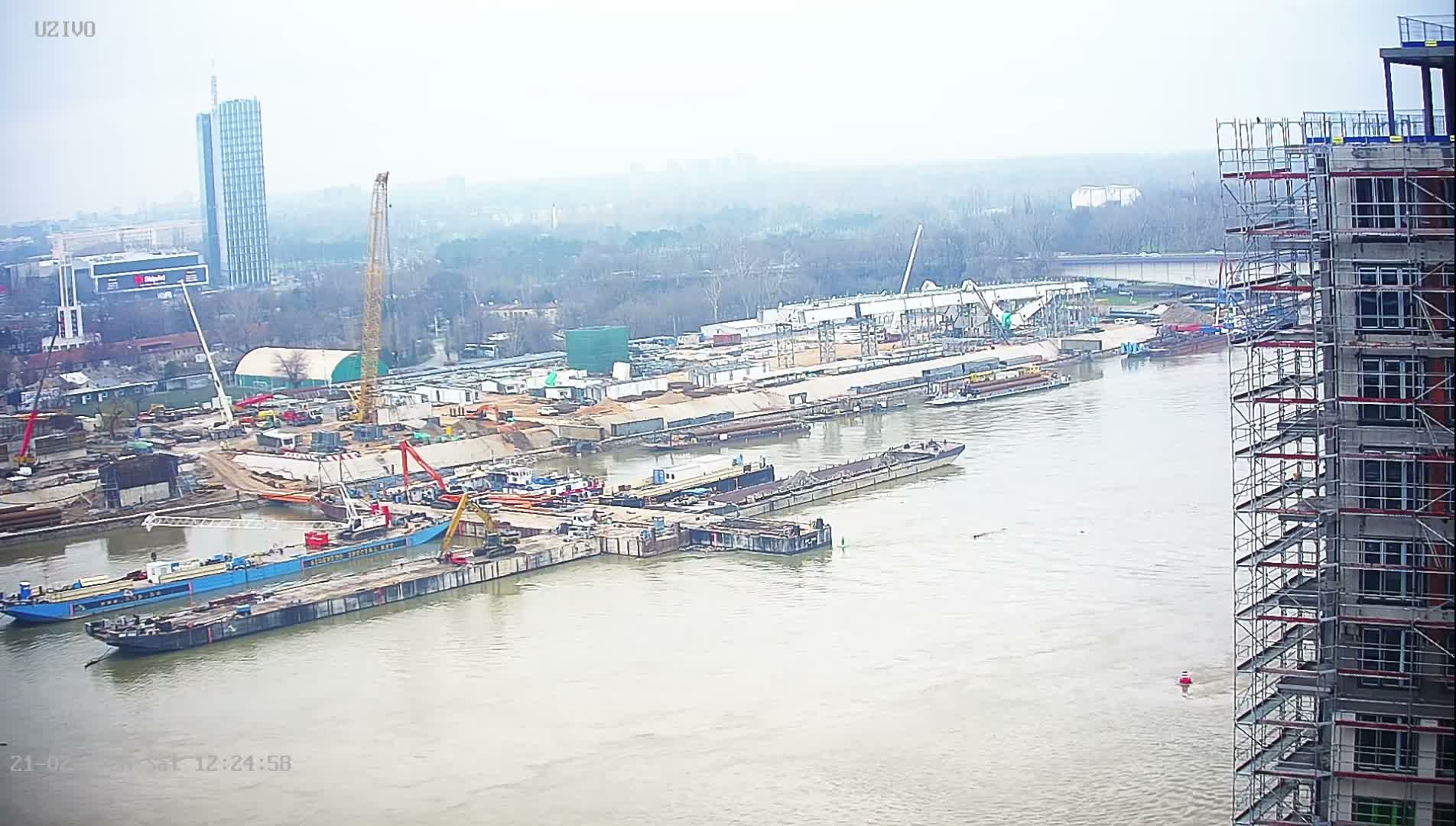 Beograd from Savski Venac ( Београд са Савског венца Поглед на реку Саву и Нови Београд ) View of Sava River &  New Belgrade Live Cam - Savski Venac, Belgrade, Serbia