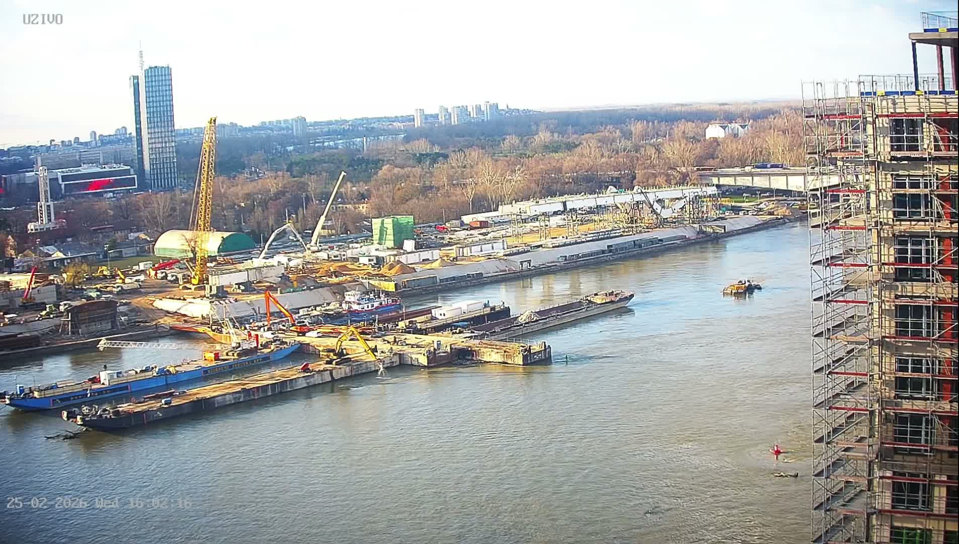 Beograd from Savski Venac ( Београд са Савског венца Поглед на реку Саву и Нови Београд ) View of Sava River &  New Belgrade Live Cam - Savski Venac, Belgrade, Serbia