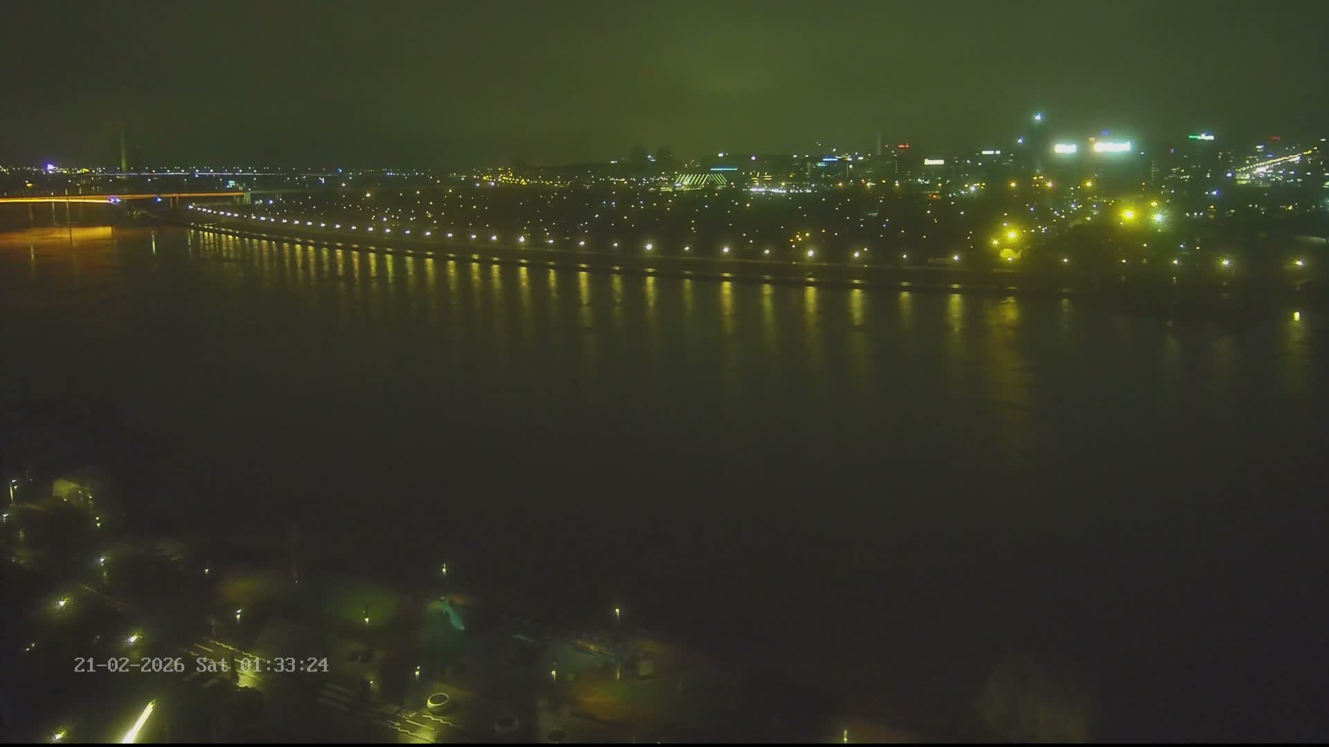 Novi Beograd from Savski Venac ( Нови Београд са Савског венца, мост Газела и мост Преко аде Нови Београд)  Most Gazela & Most Preko Ade  New Belgrade Live Cam - Savski Venac, Belgrade, Serbia