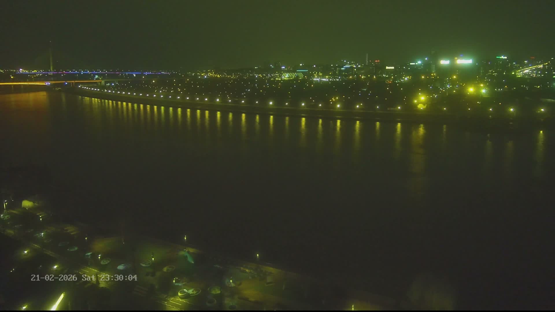 Novi Beograd from Savski Venac ( Нови Београд са Савског венца, мост Газела и мост Преко аде Нови Београд)  Most Gazela & Most Preko Ade  New Belgrade Live Cam - Savski Venac, Belgrade, Serbia
