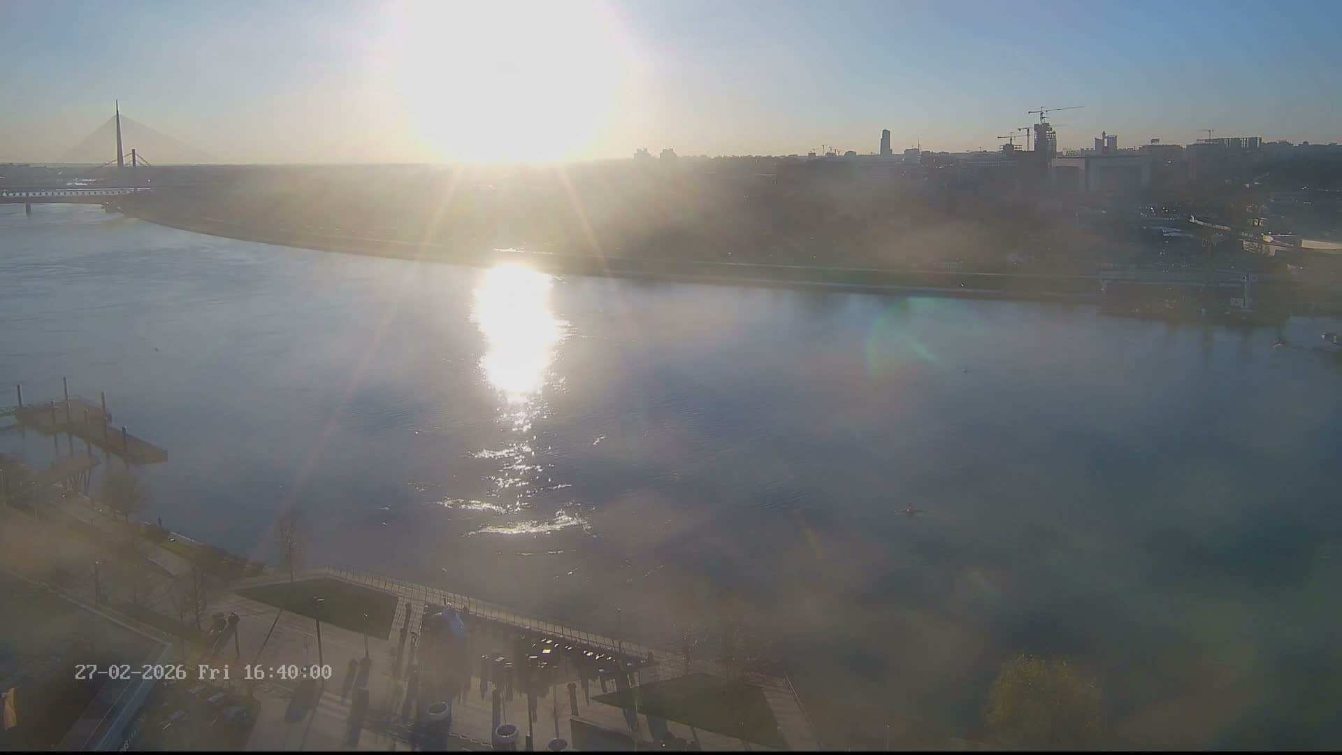 Novi Beograd from Savski Venac ( Нови Београд са Савског венца, мост Газела и мост Преко аде Нови Београд)  Most Gazela & Most Preko Ade  New Belgrade Live Cam - Savski Venac, Belgrade, Serbia