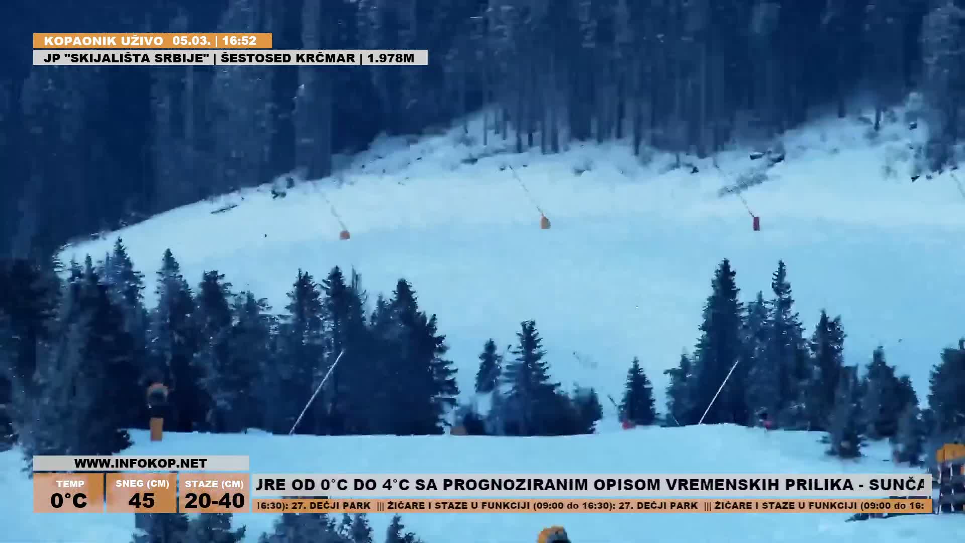 Rasina ( Ски центар Расина Копаоник Туристички Брус Копаоник ) Kopaonik Ski Center Touristic Brus Kopaonik  Live Cam - Brus, Rasina, Šumadija and Western Serbia, Serbia