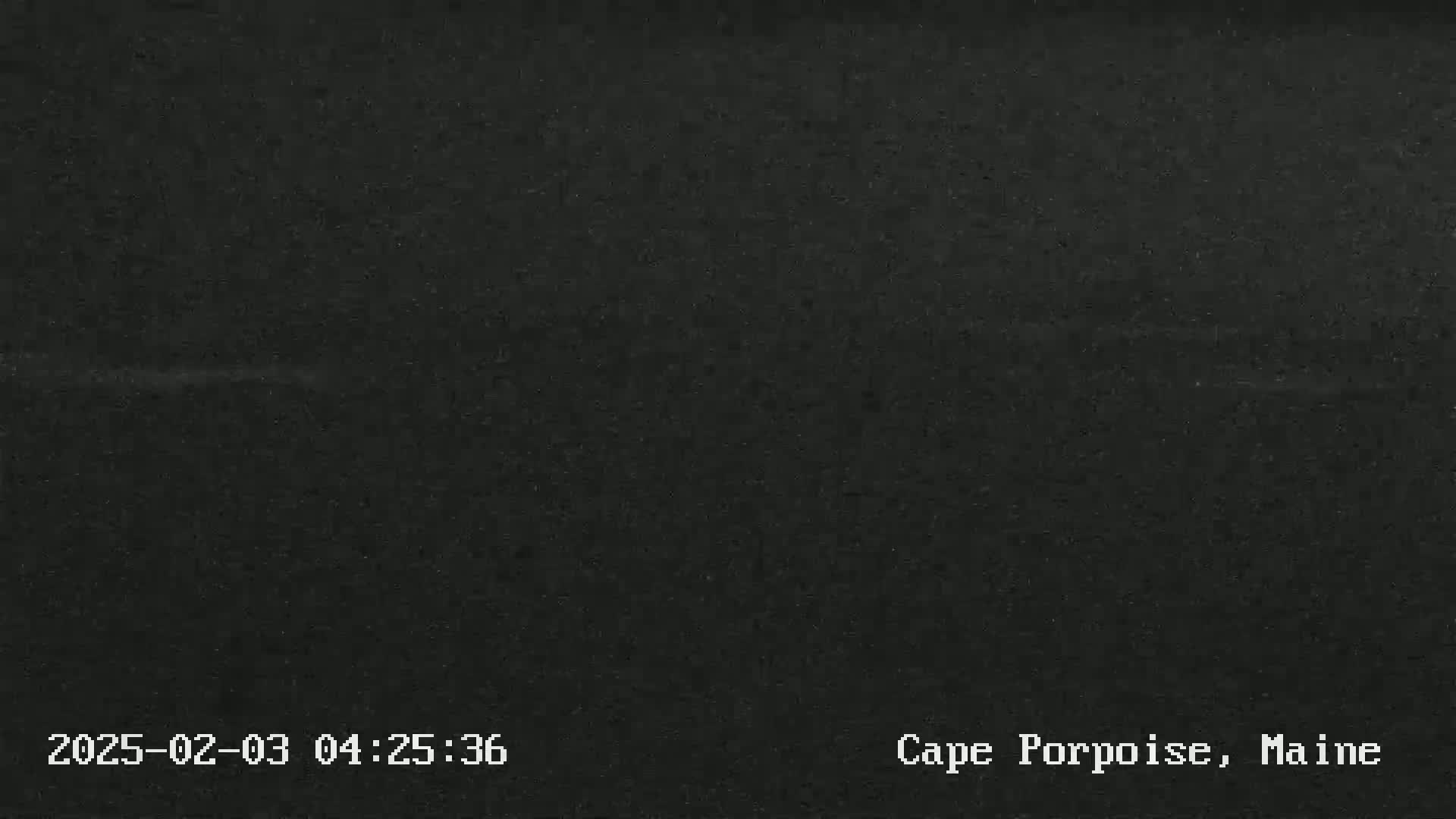 A dark, grainy image shows a completely black nighttime scene.