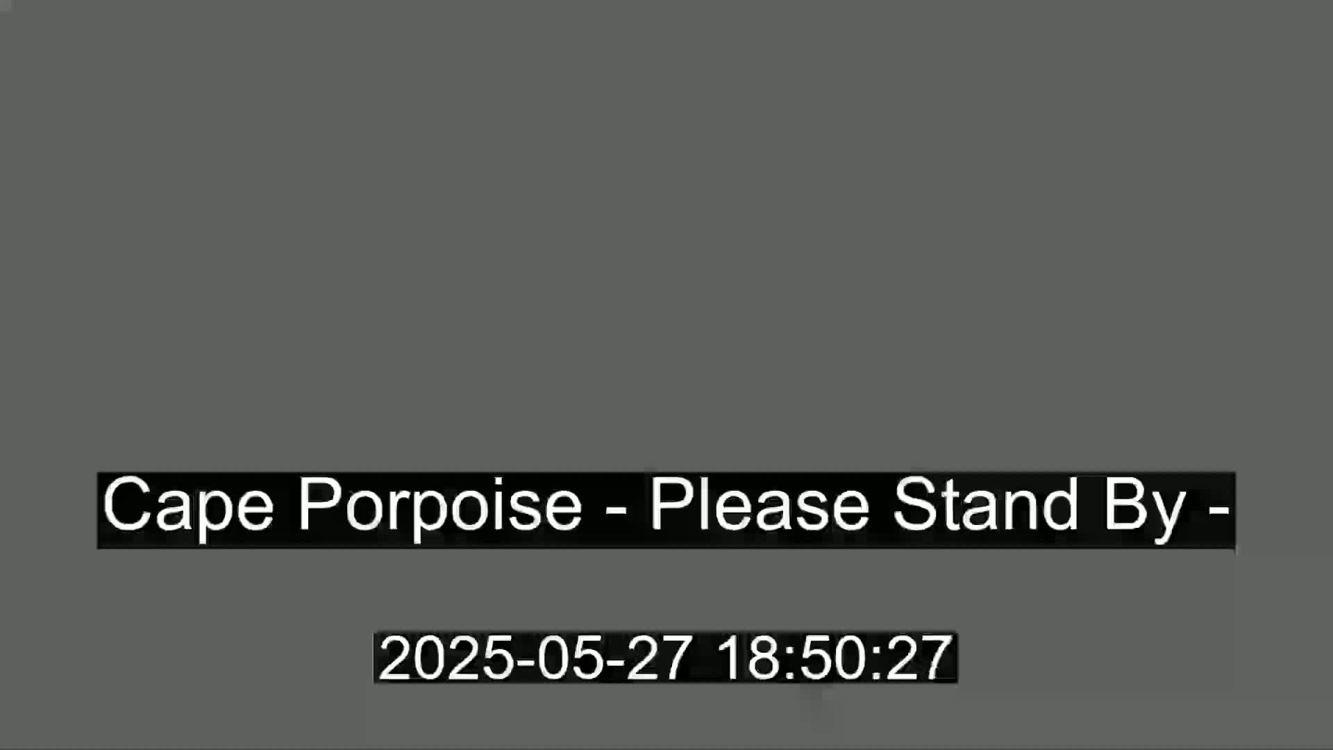 A dark gray screen displays a message indicating a temporary interruption.