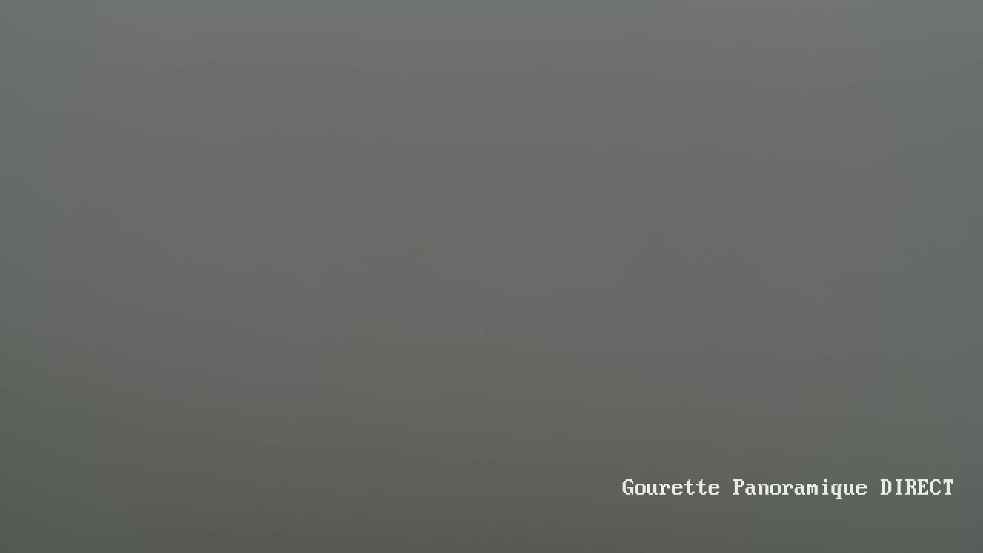 A solid, uniformly grey image depicting a heavily foggy or hazy outdoor scene.