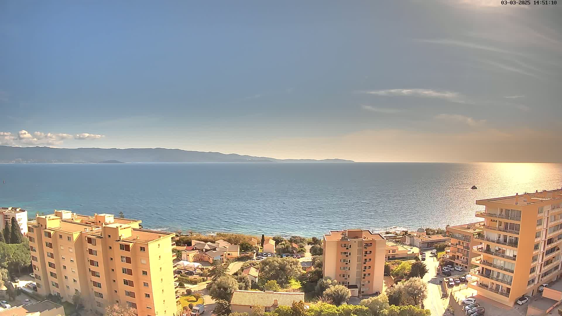 Ajaccio - Le Golfe d'Ajaccio Gulf & Coast Skyline Live Cam - Ajaccio, Corse-du-Sud, Corse , France