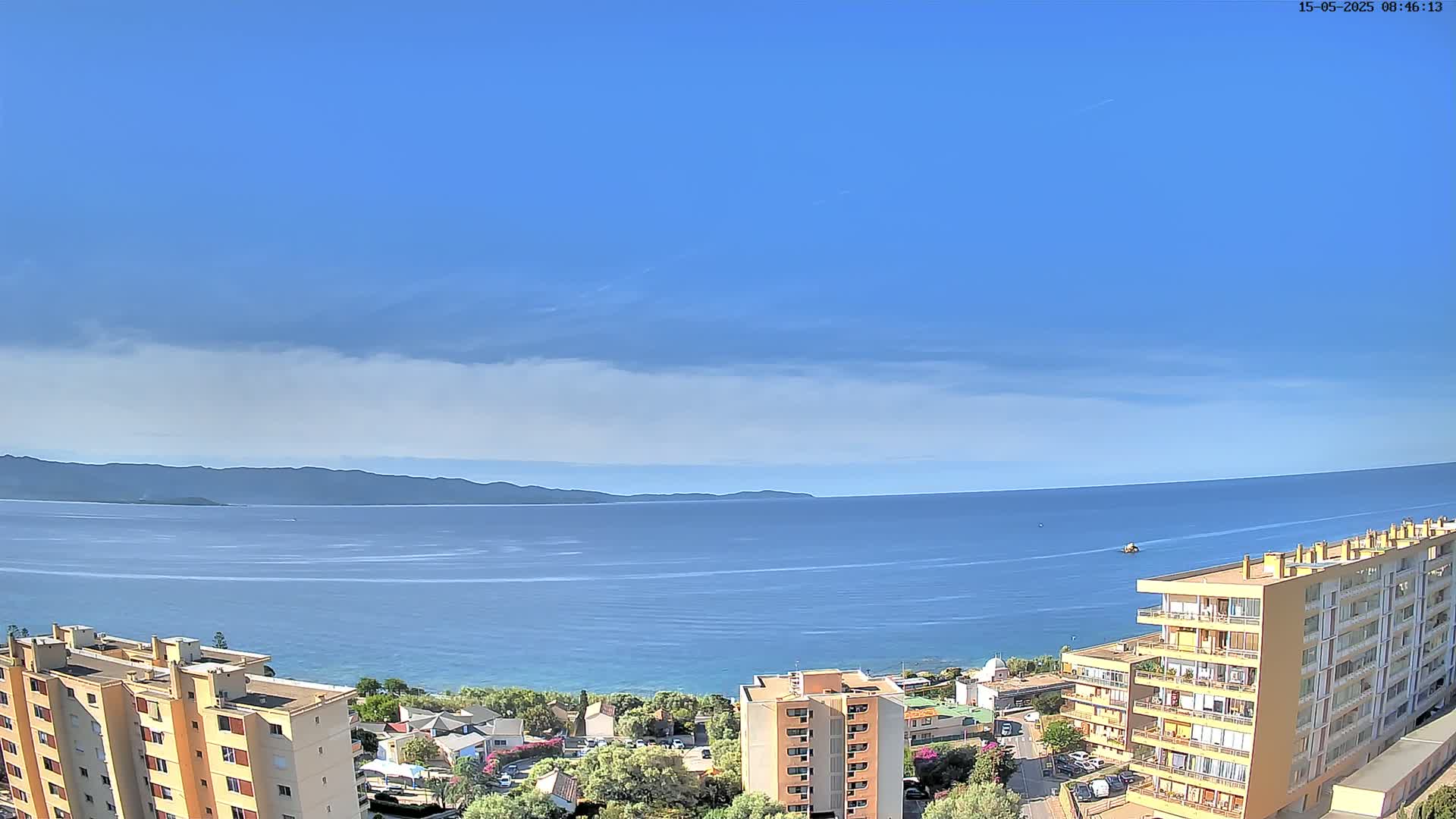 Ajaccio - Le Golfe d'Ajaccio Gulf & Coast Skyline Live Cam - Ajaccio, Corse-du-Sud, Corse , France