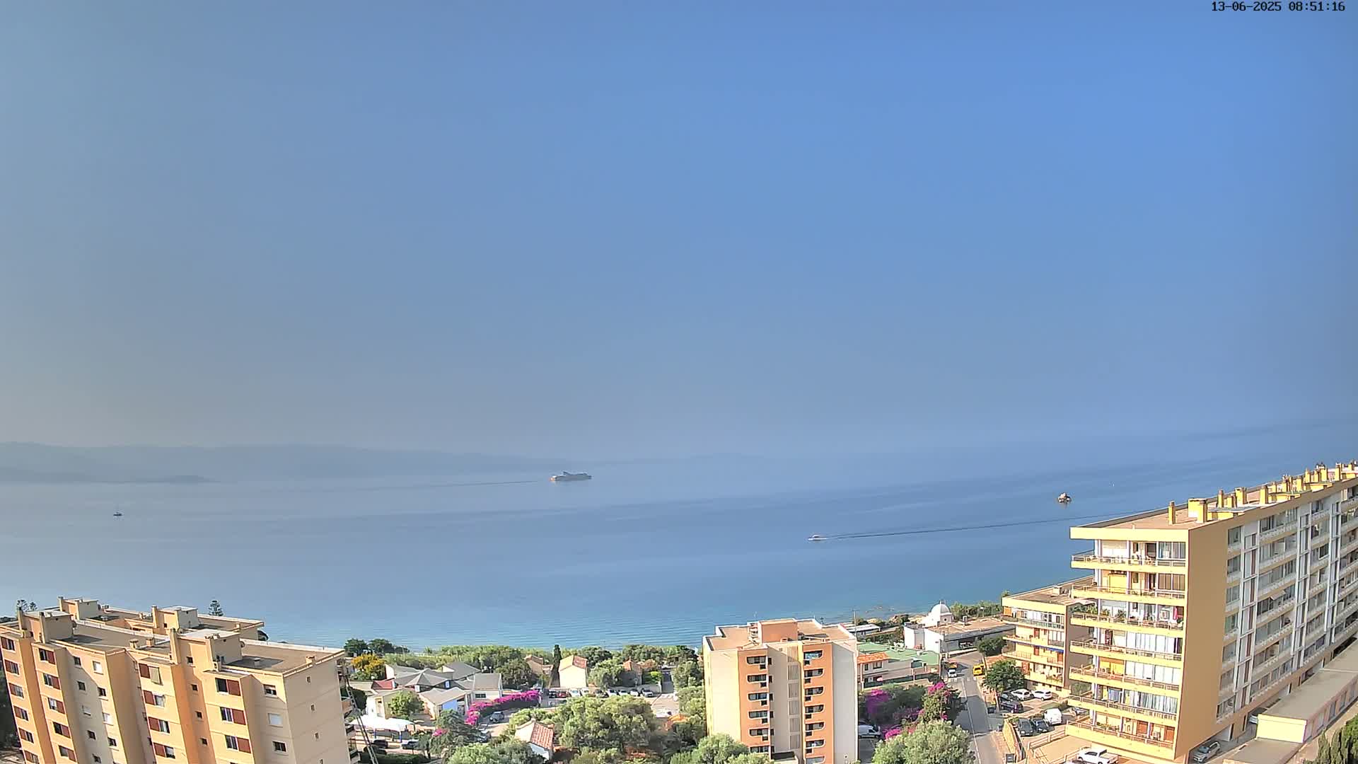 Ajaccio - Le Golfe d'Ajaccio Gulf & Coast Skyline Live Cam - Ajaccio, Corse-du-Sud, Corse , France